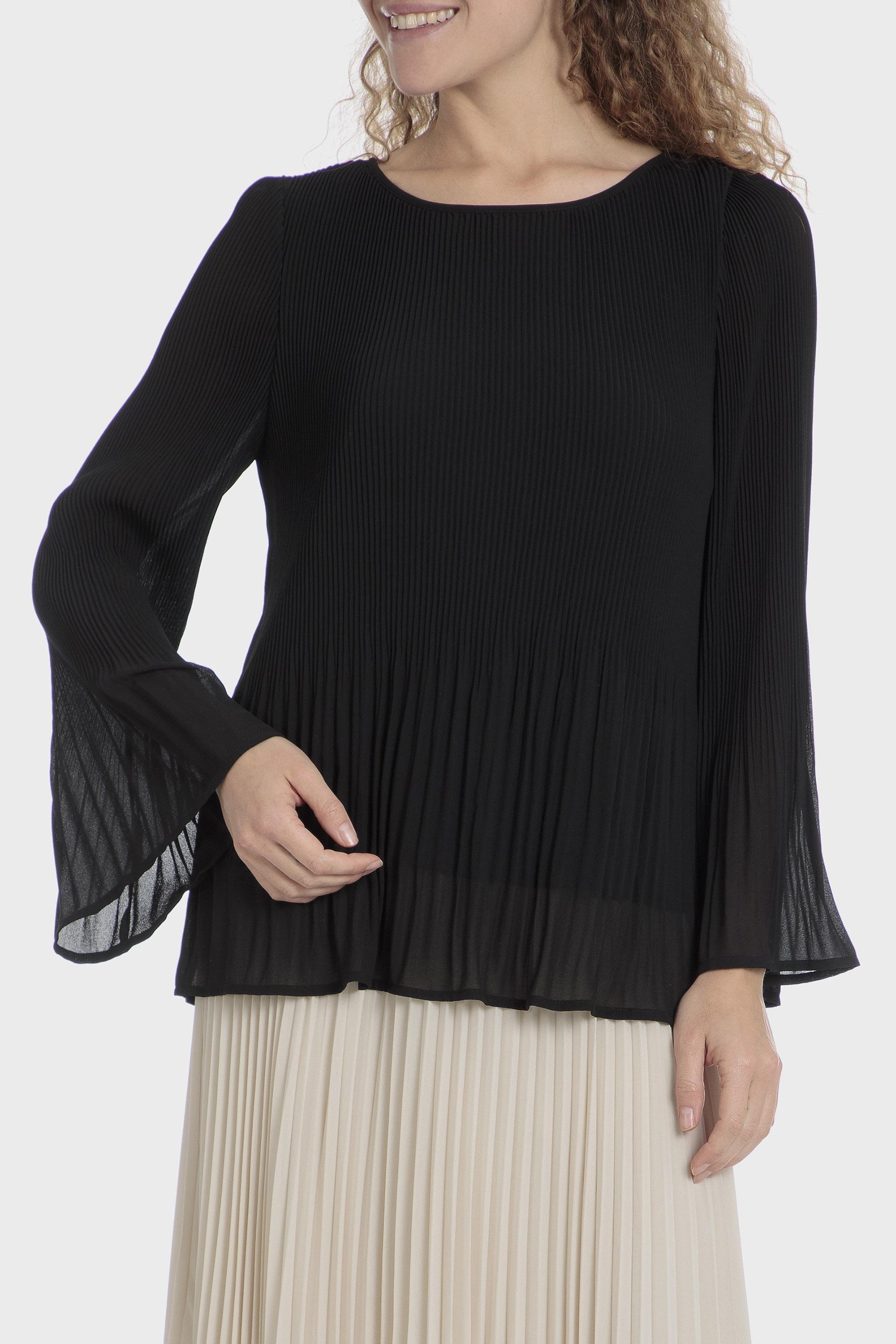 Black Frills Ruffle Blouse, , large image number 0
