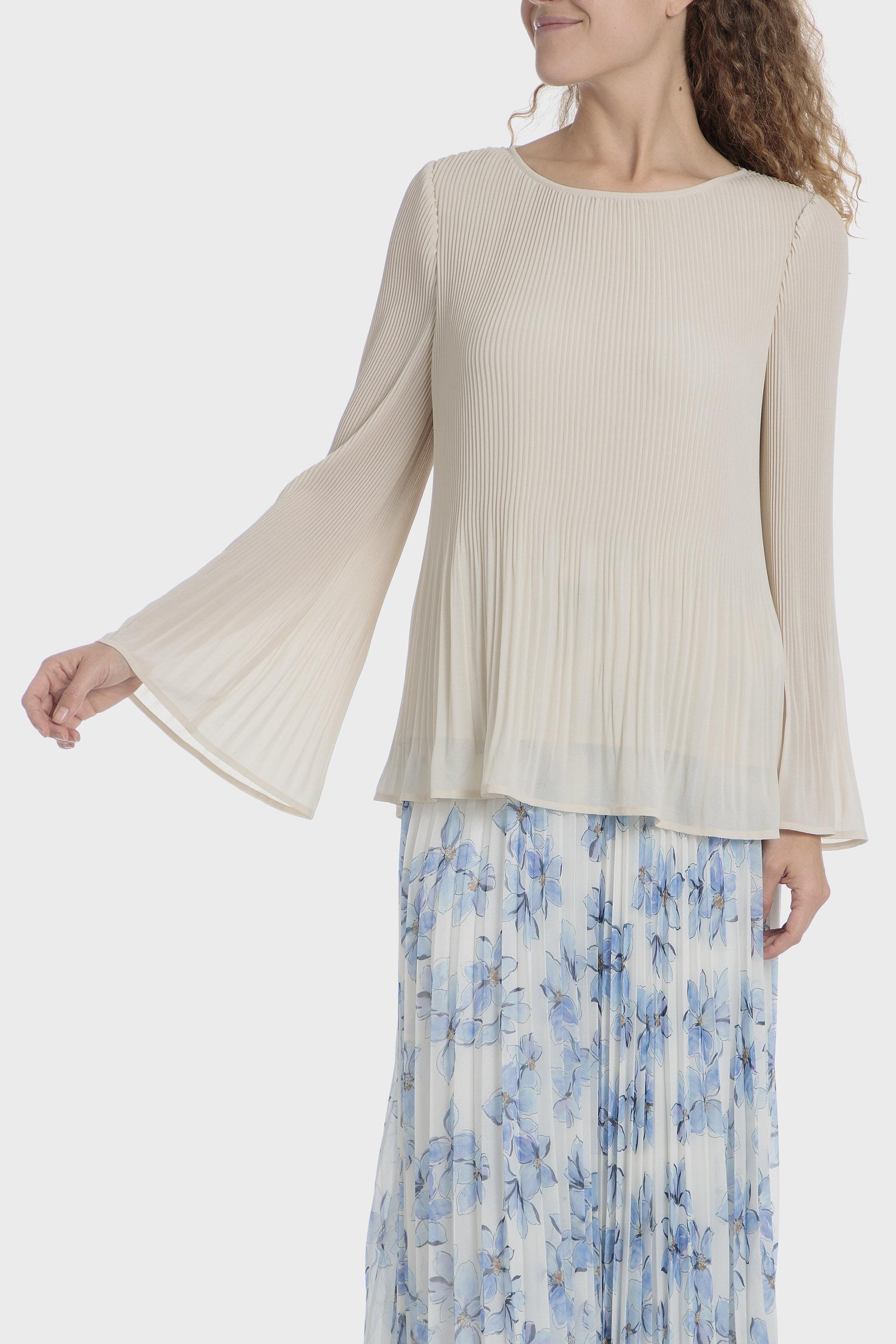 Beige Floral Blouse, , large image number 1