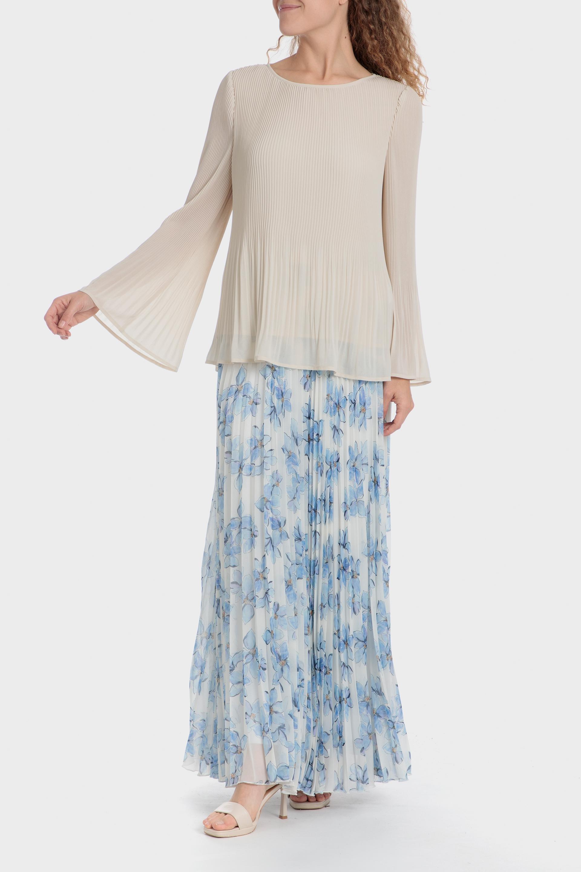 Beige Floral Blouse, 3701_129, large image number 5