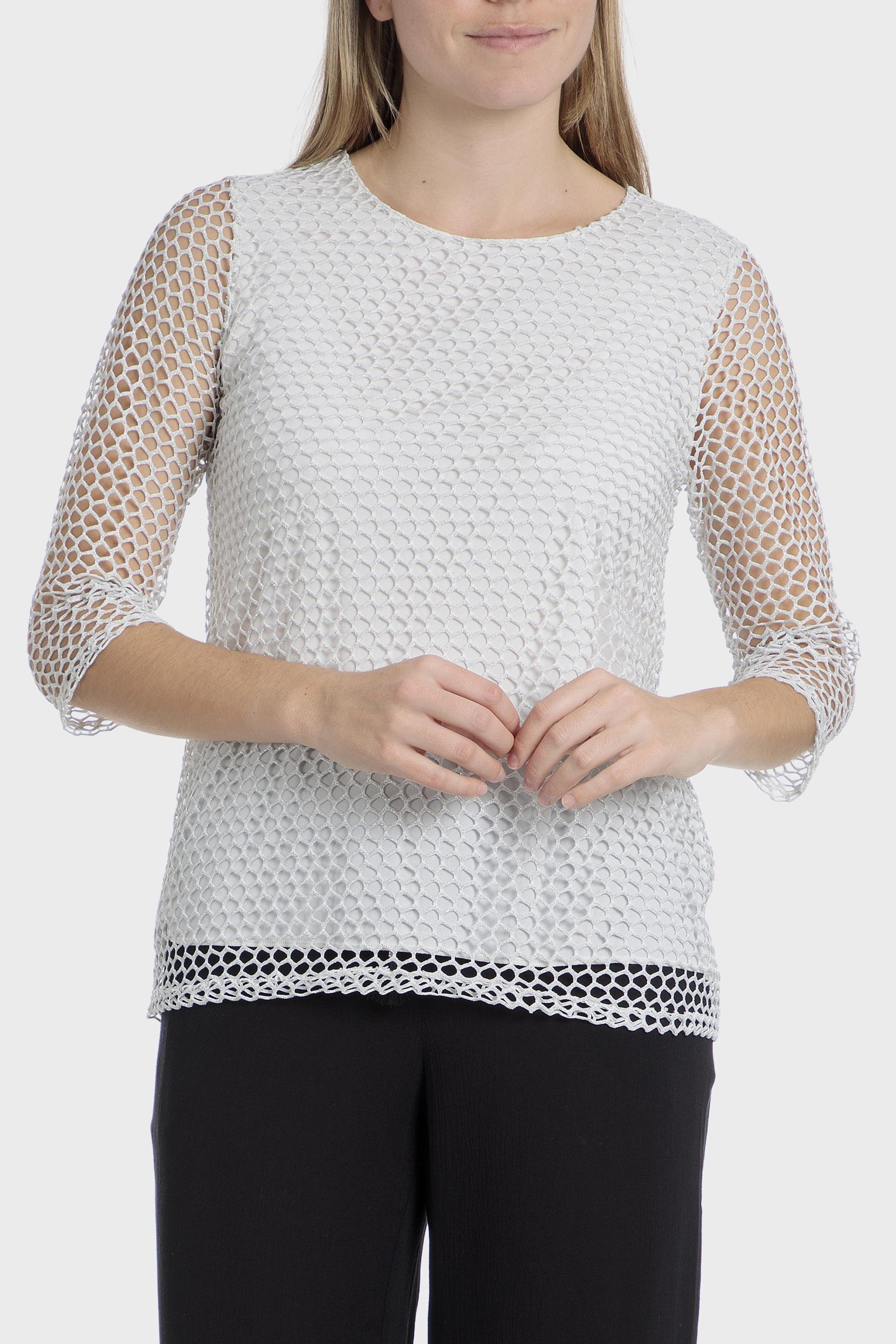 White Mesh T-Shirt, , large image number 0