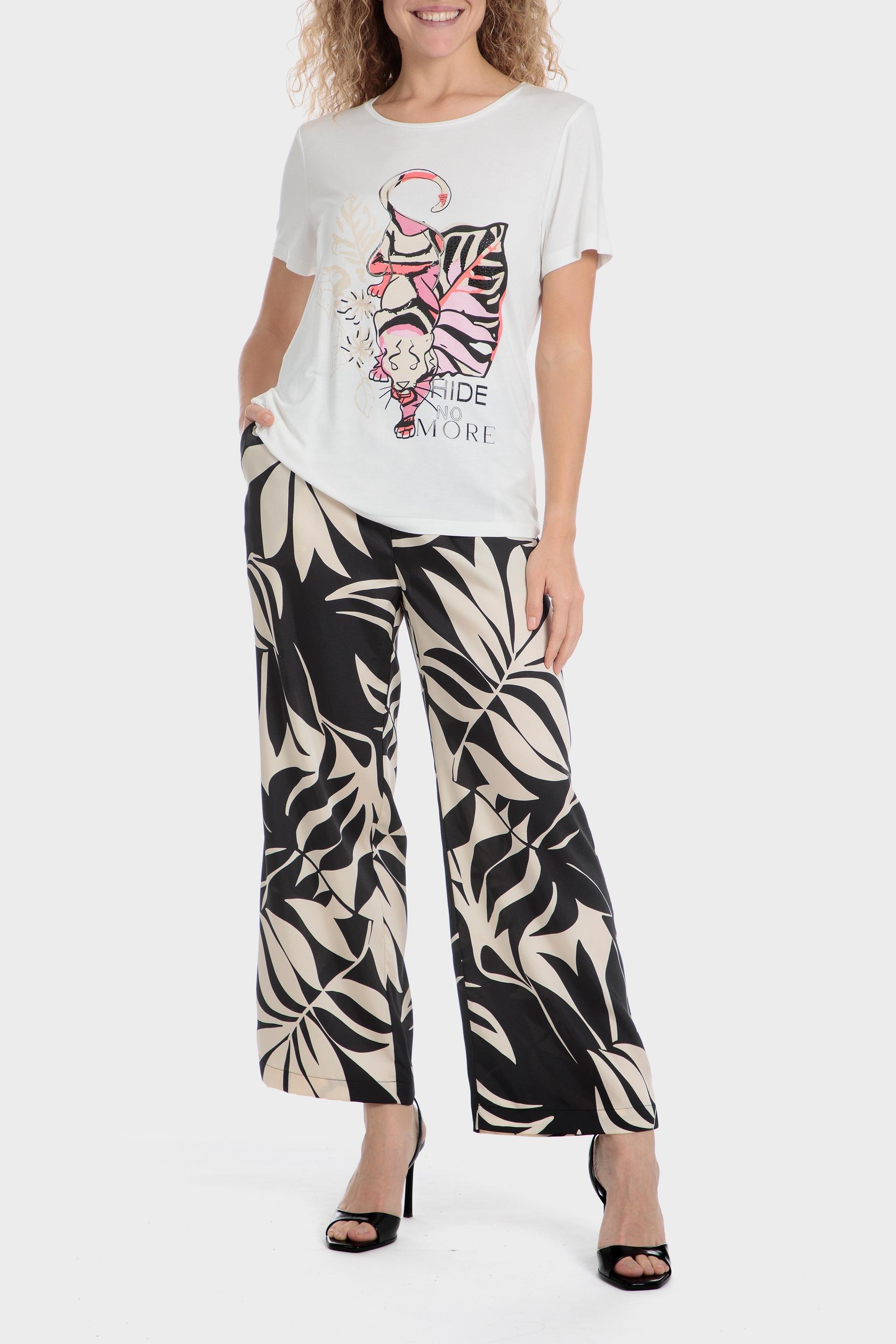 Graphic Print Casual T-Shirt, Beige Talc, medium