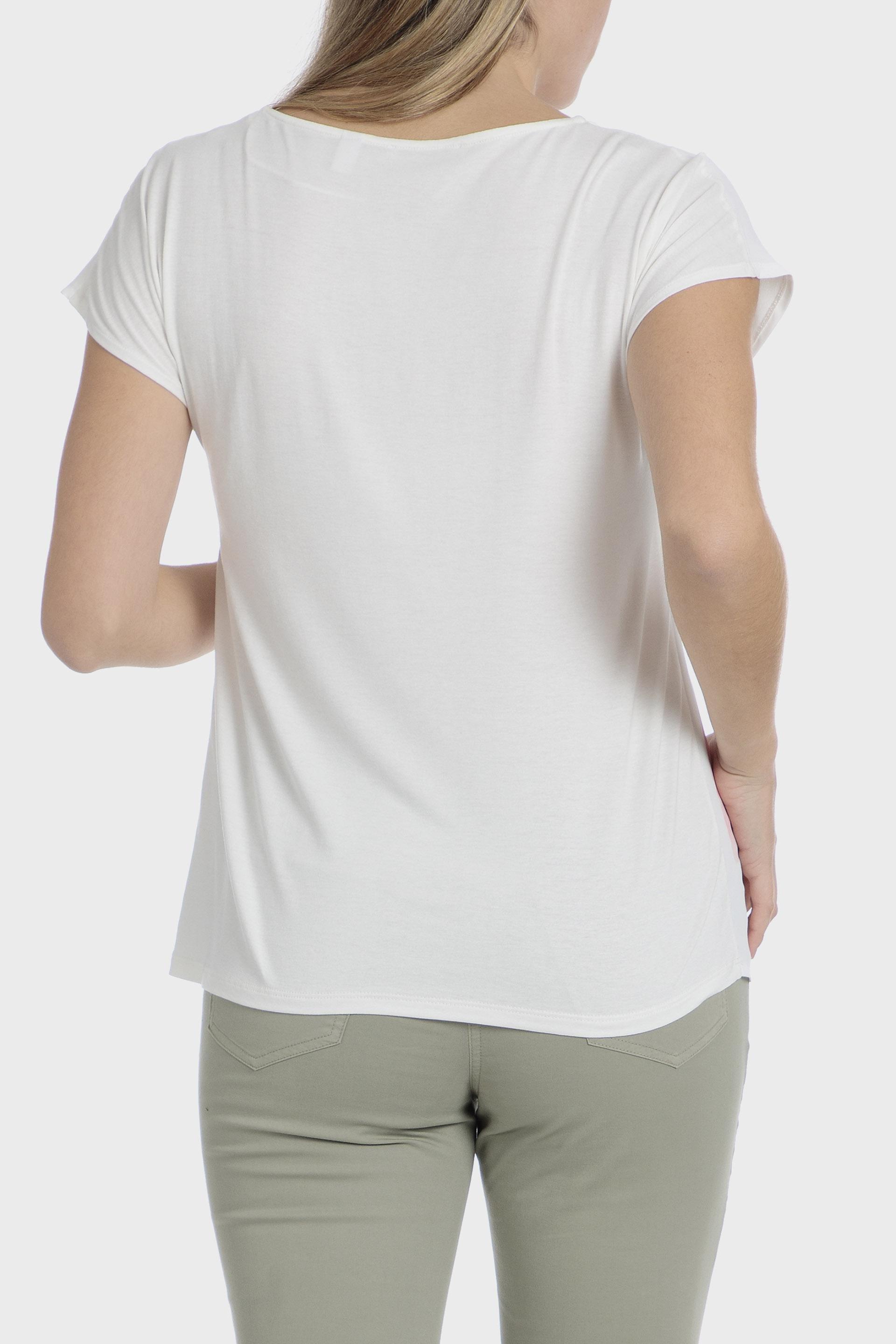 White Printed T-Shirt, Beige Talc, large image number 1