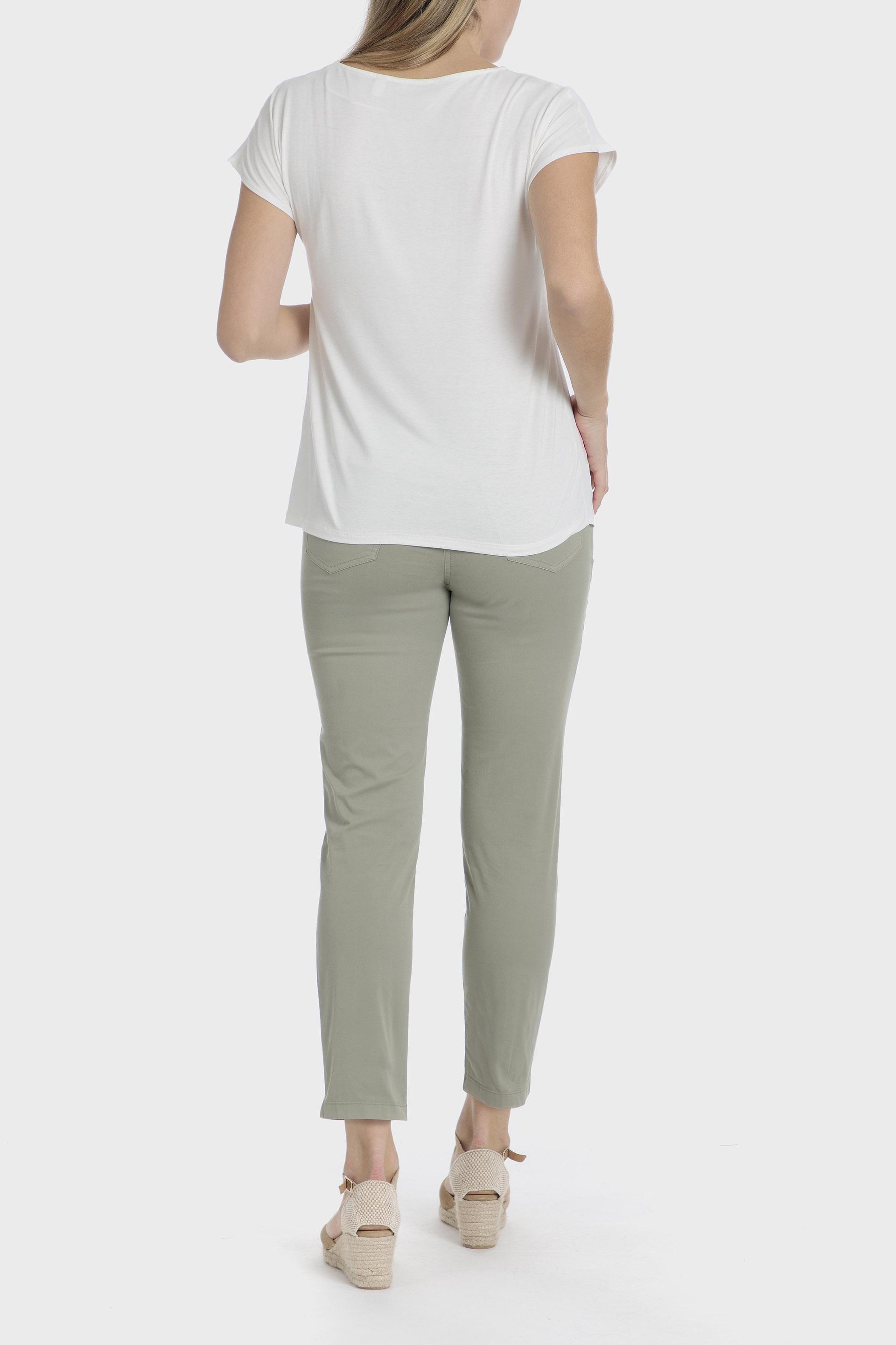 White Printed T-Shirt, Beige Talc, large image number 3