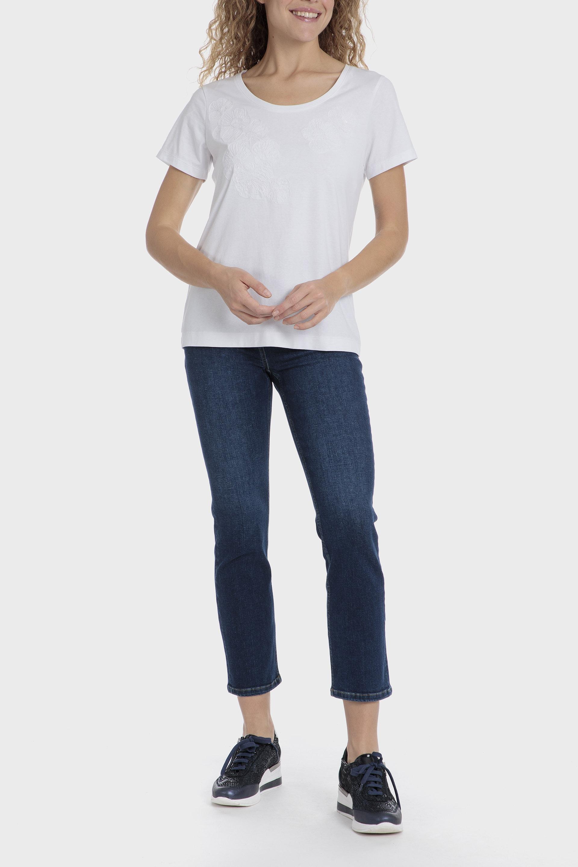 White Embroidered T-Shirt, , large image number 2