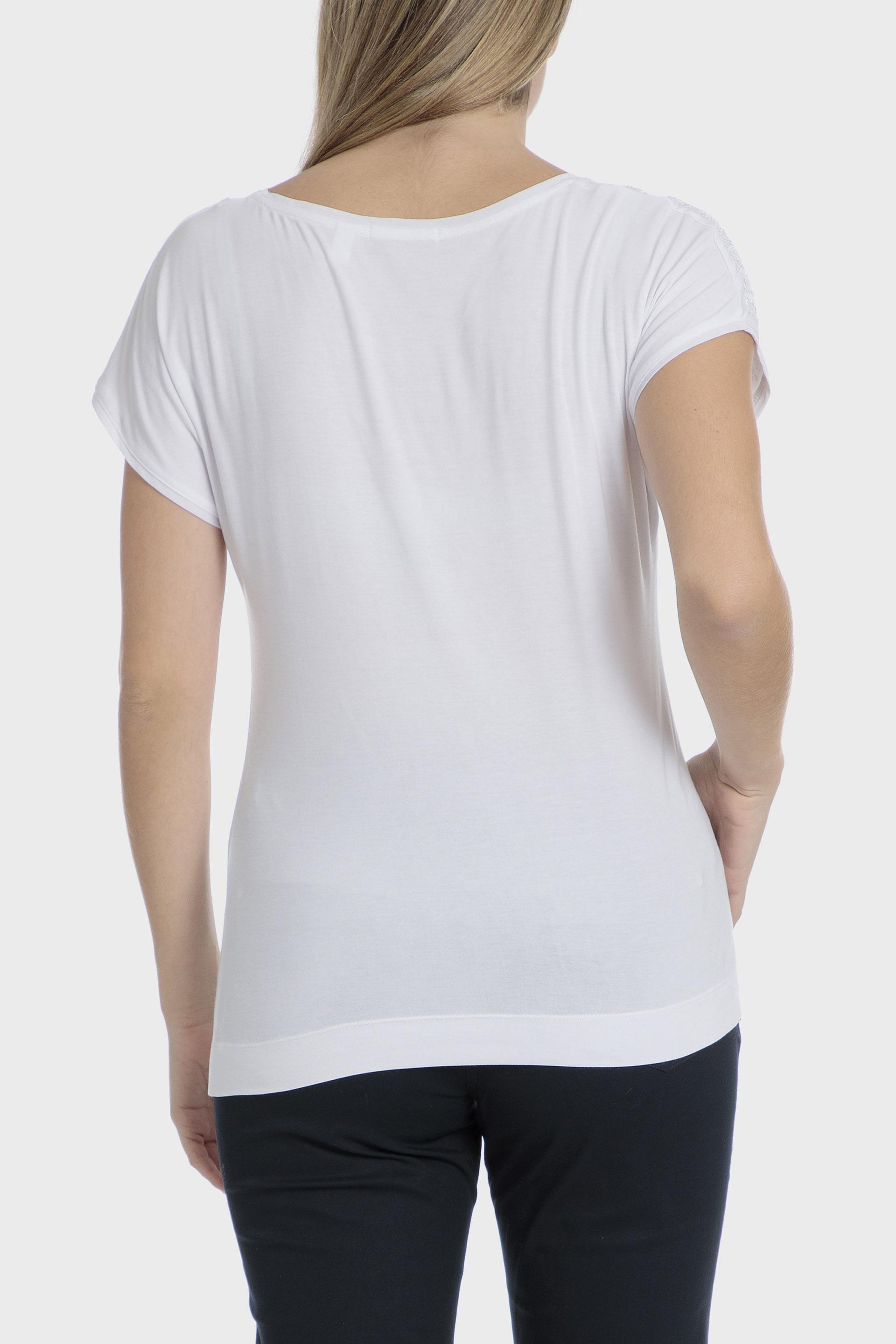 تيشيرت بتفاصيل معدنية، أبيض, White, large image number 1