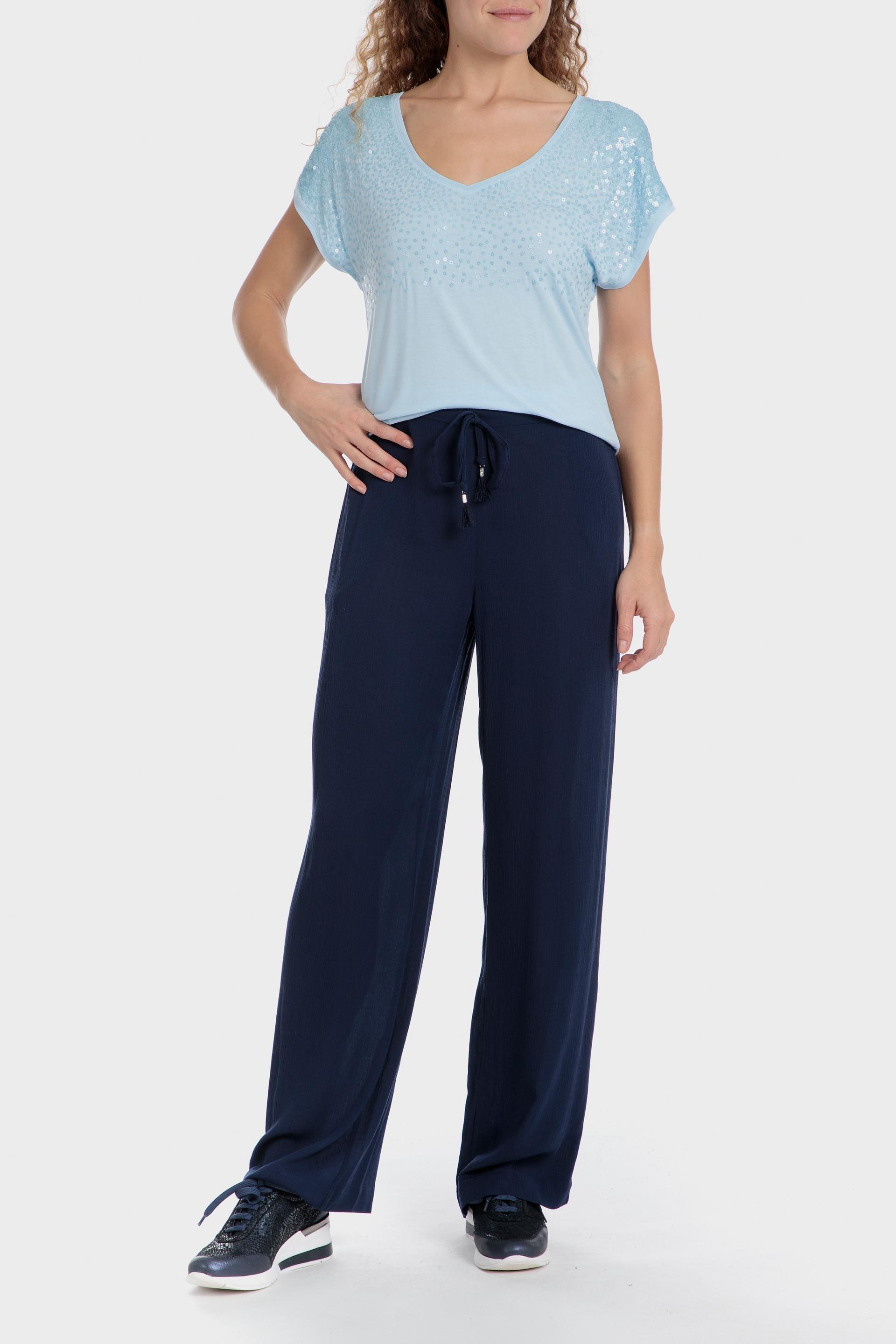Blue Textured Casual T-Shirt, Blue Sky, medium