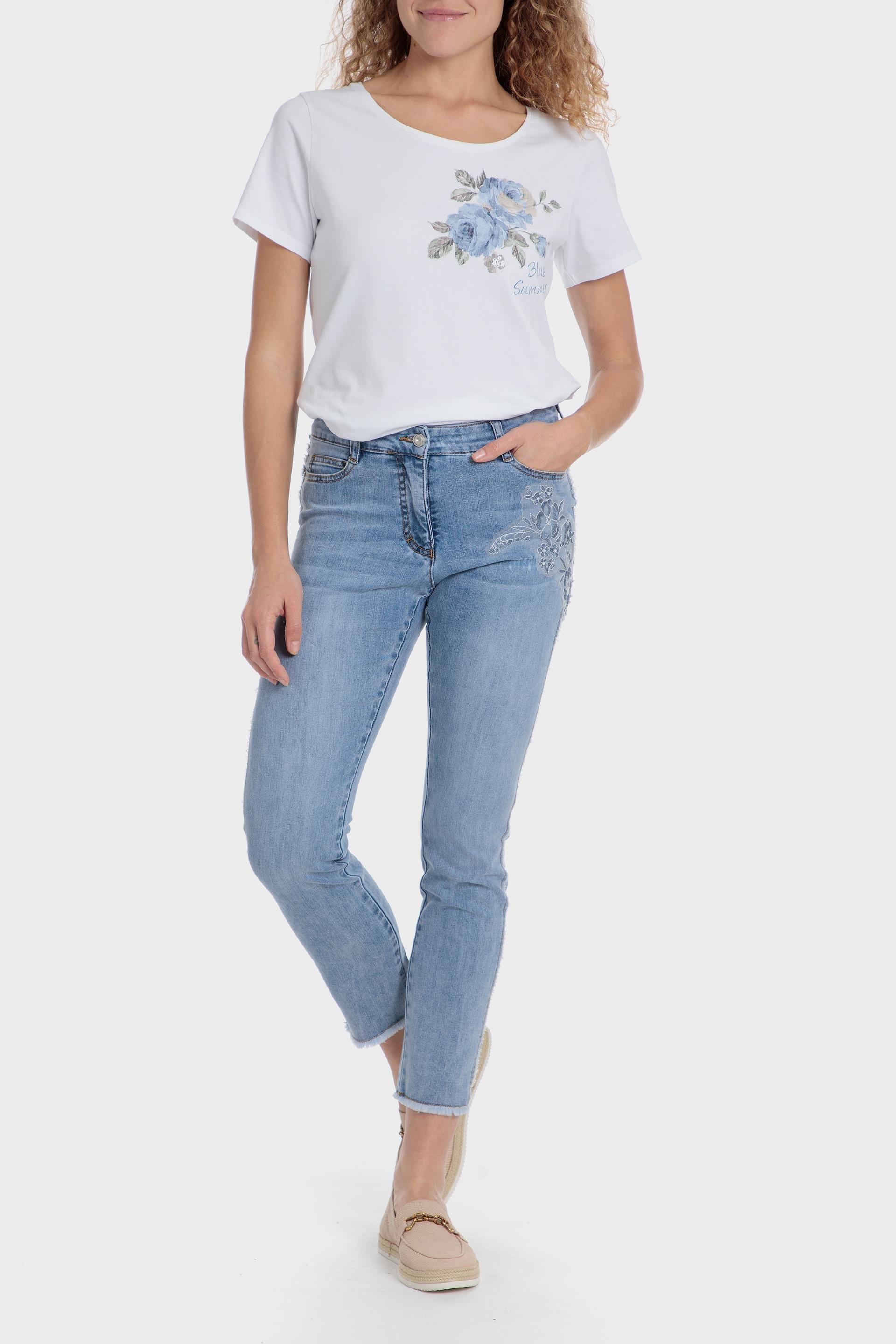 White Floral T-Shirt, , large image number 2