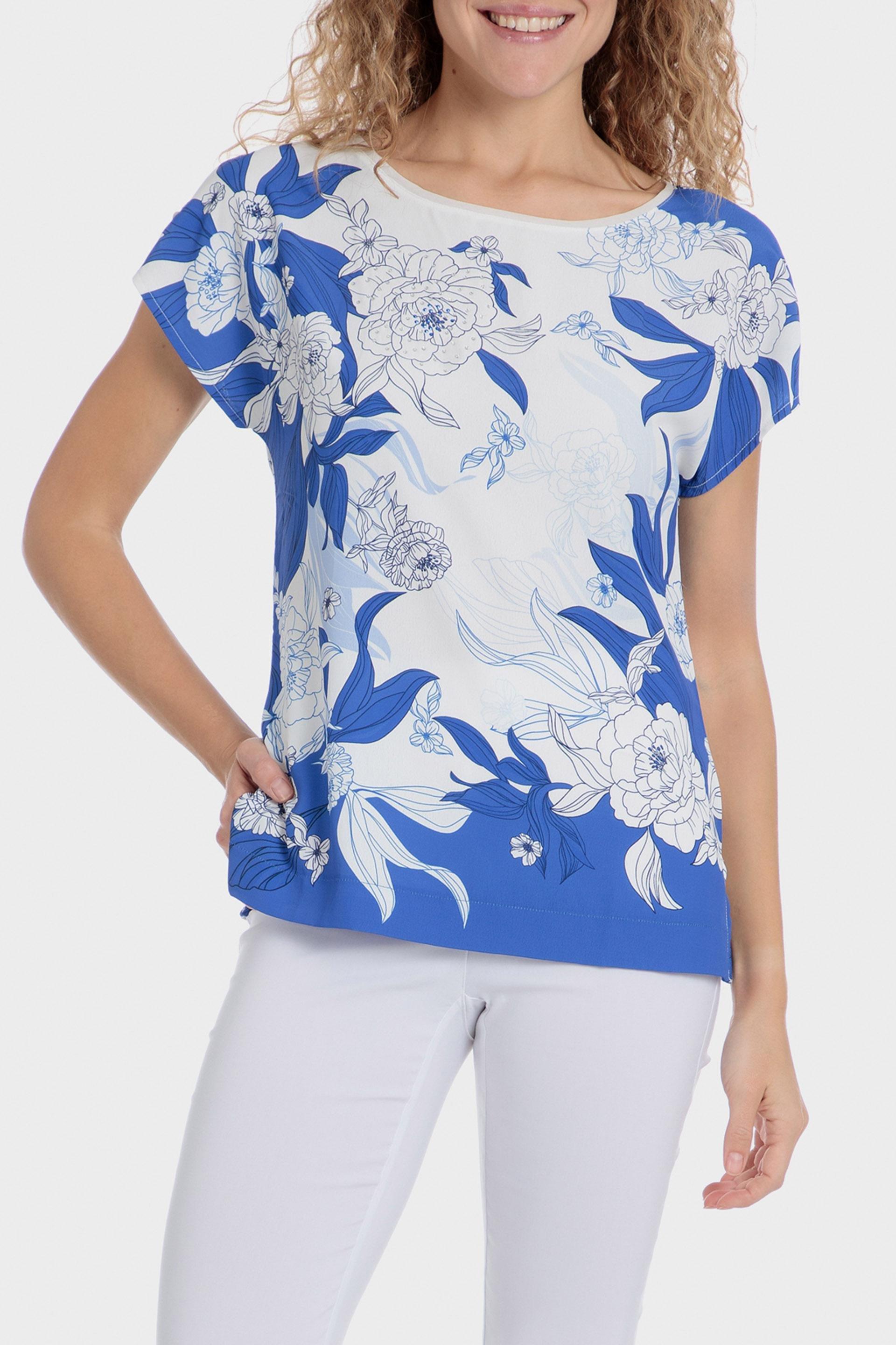 Blue Floral T-Shirt, , large image number 0
