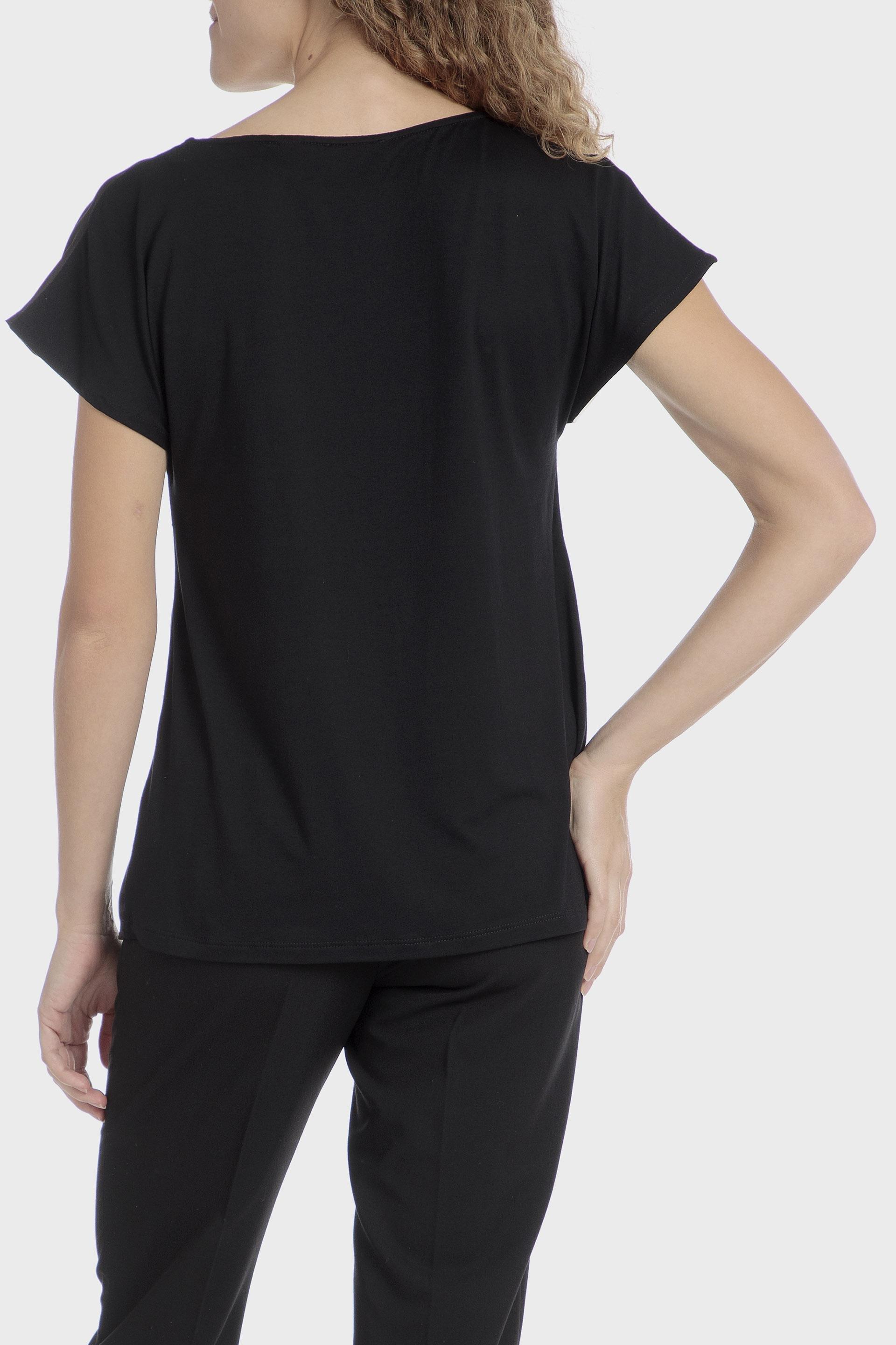 Black Rhinestone Printed T-Shirt, 3701_120, large image number 1