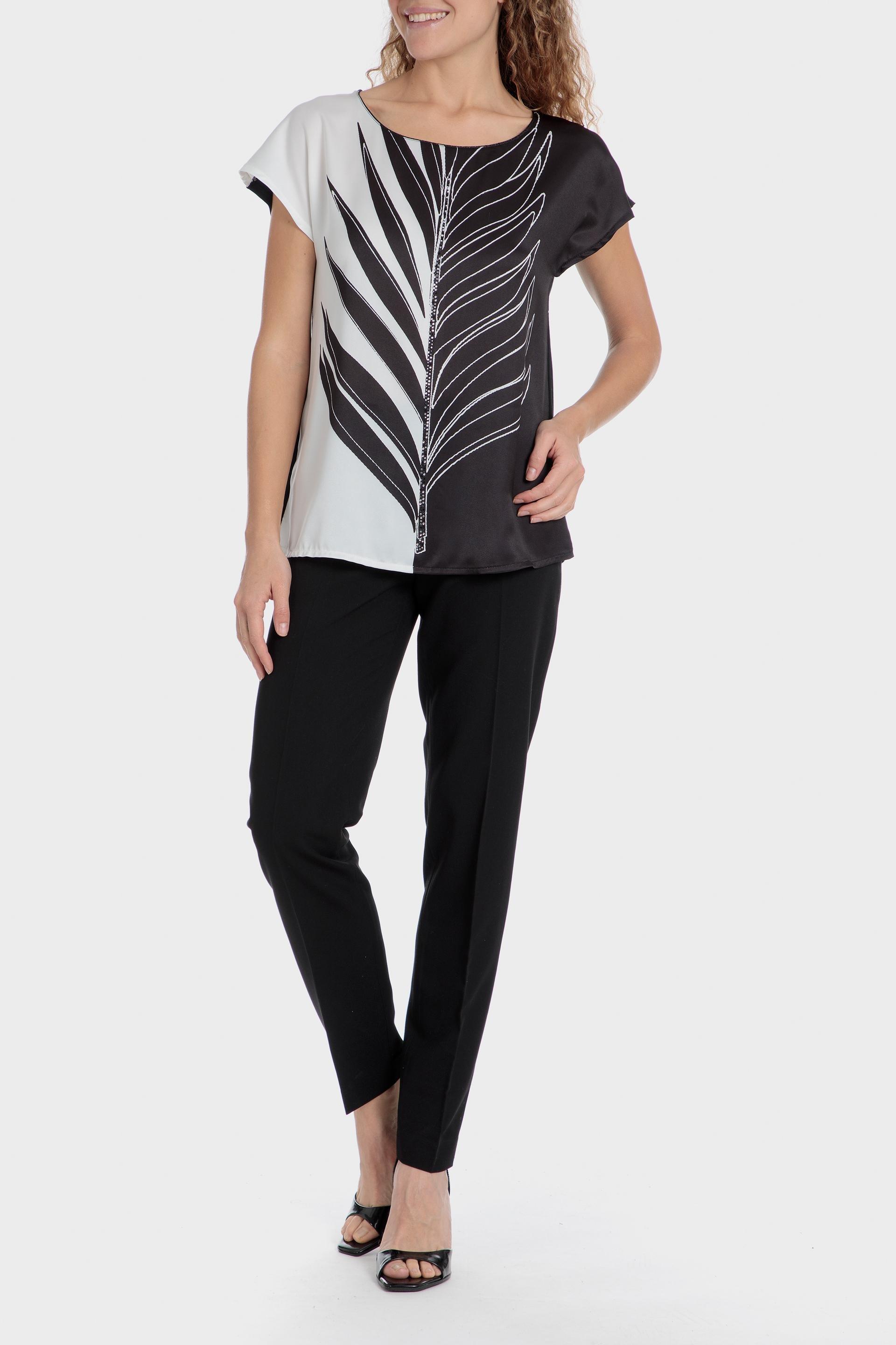 Black Colour Block Blouse, , large image number 2