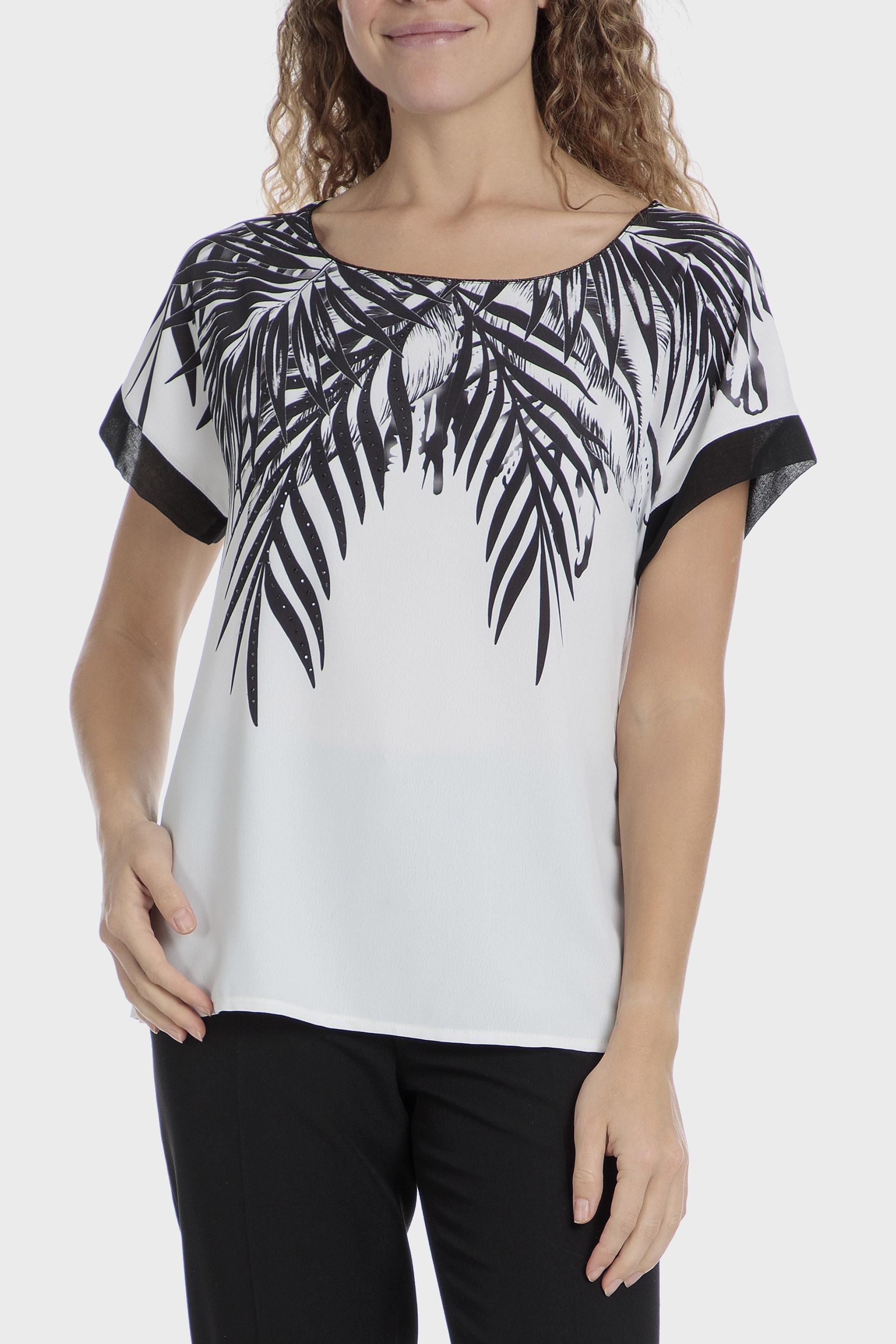 White Patterned Blouse, , large image number 0