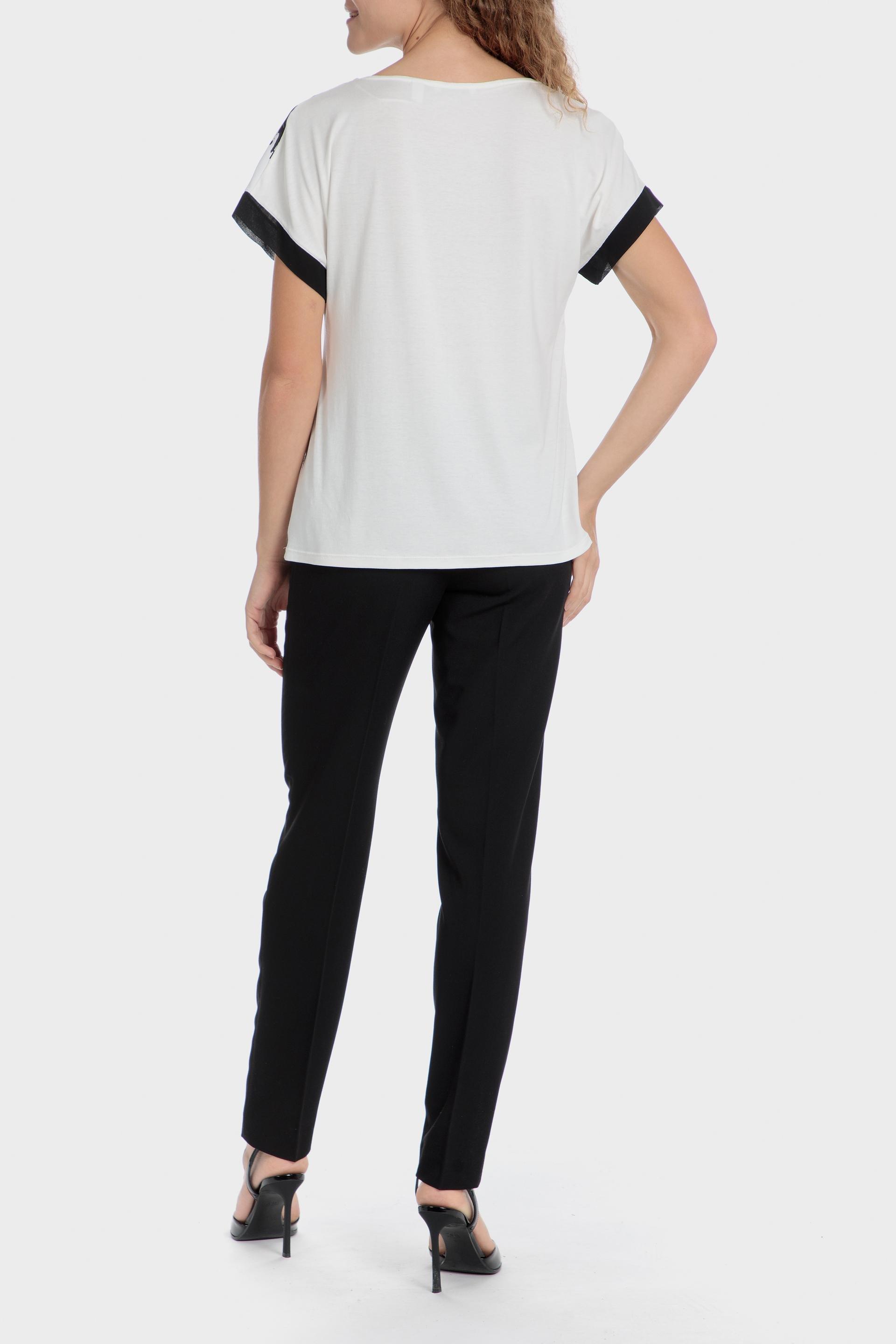 White Printed T-Shirt, Beige Talc, large image number 3