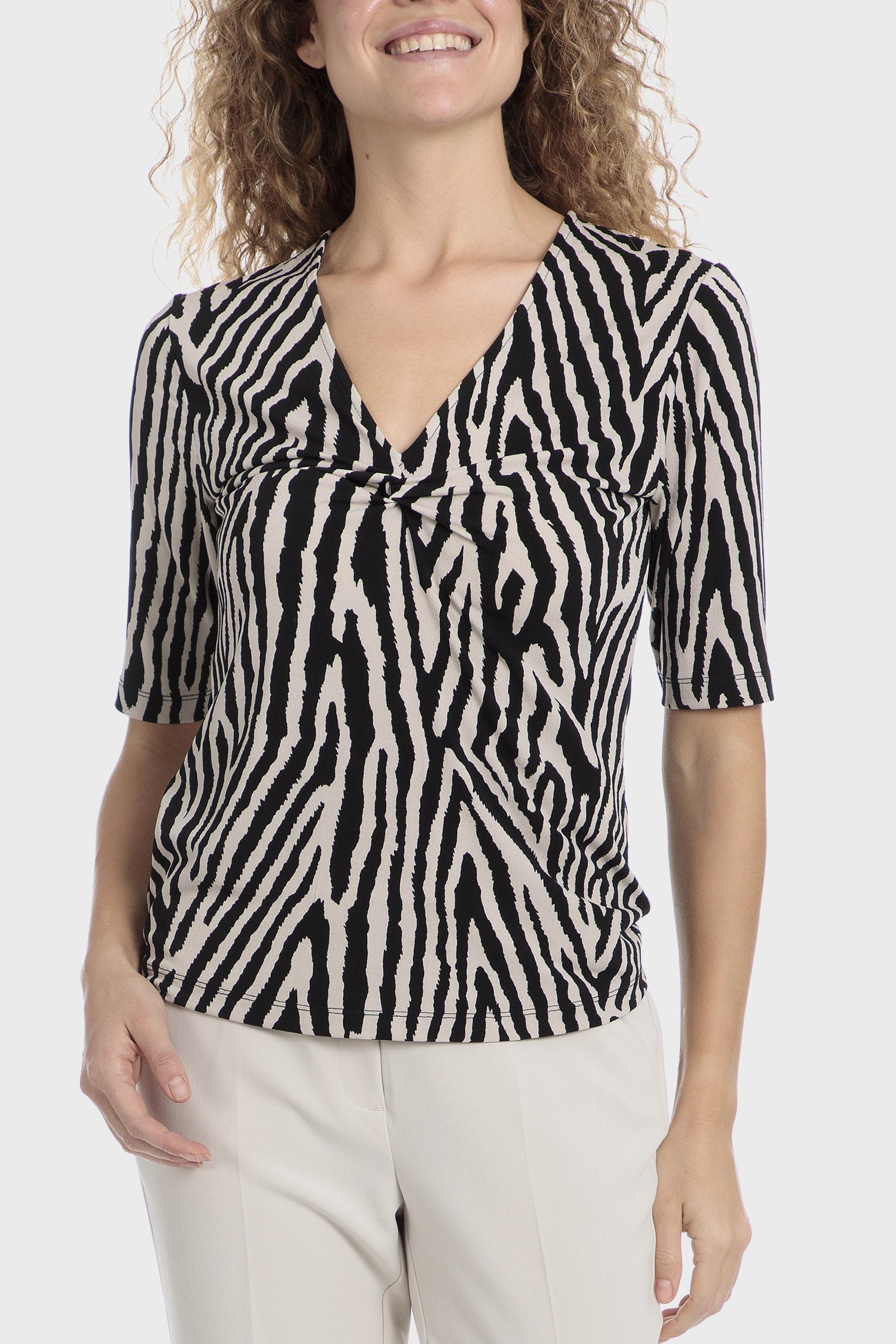 Multicolour V-Neck Blouse, , medium