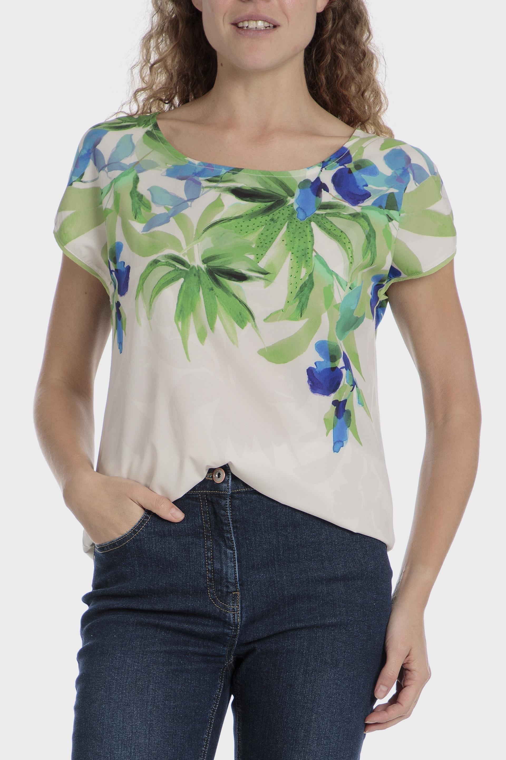 Multicolour Floral Print T-Shirt, 3701_105, large image number 0