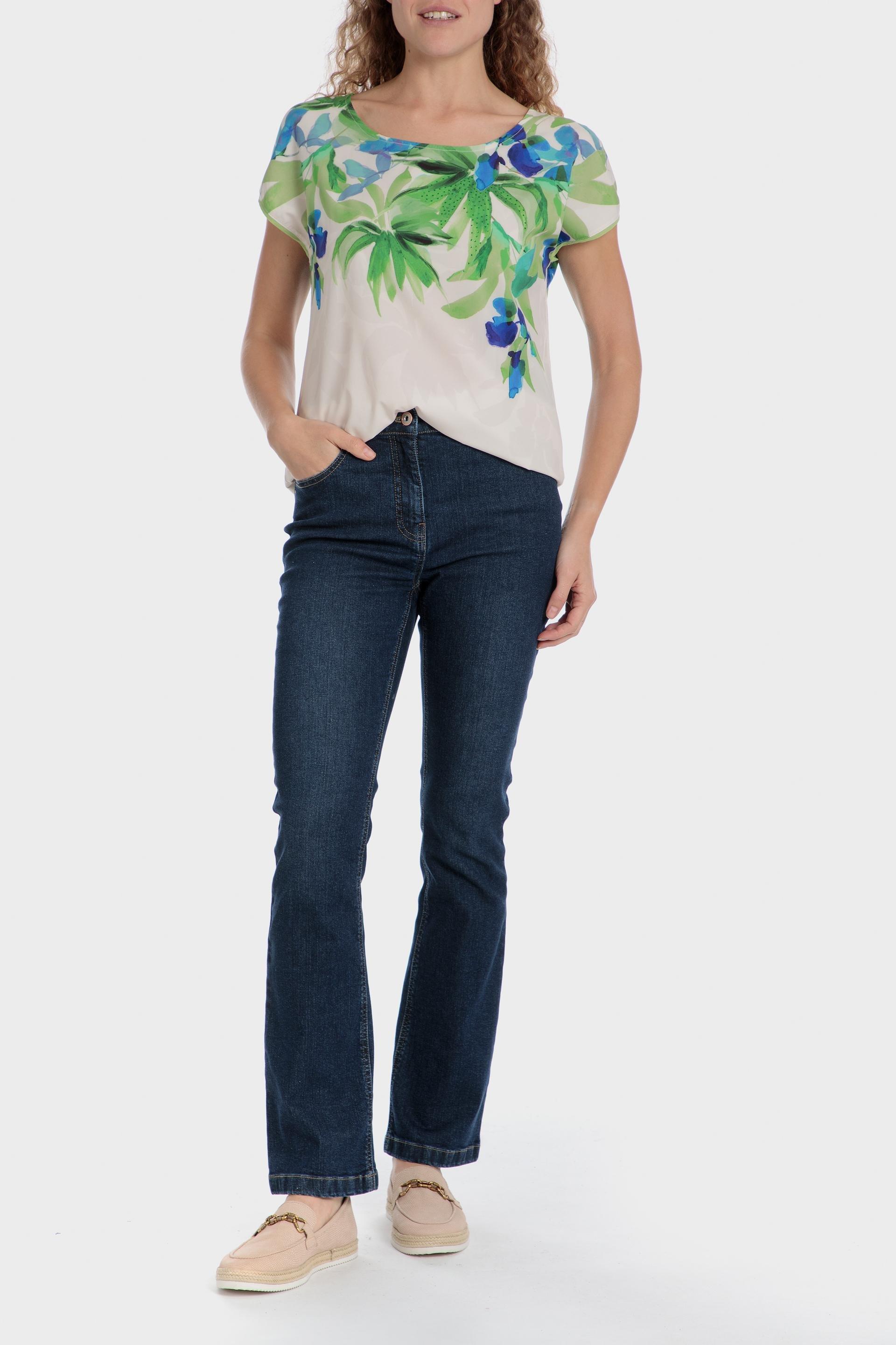 Multicolour Floral Print T-Shirt, 3701_105, large image number 2