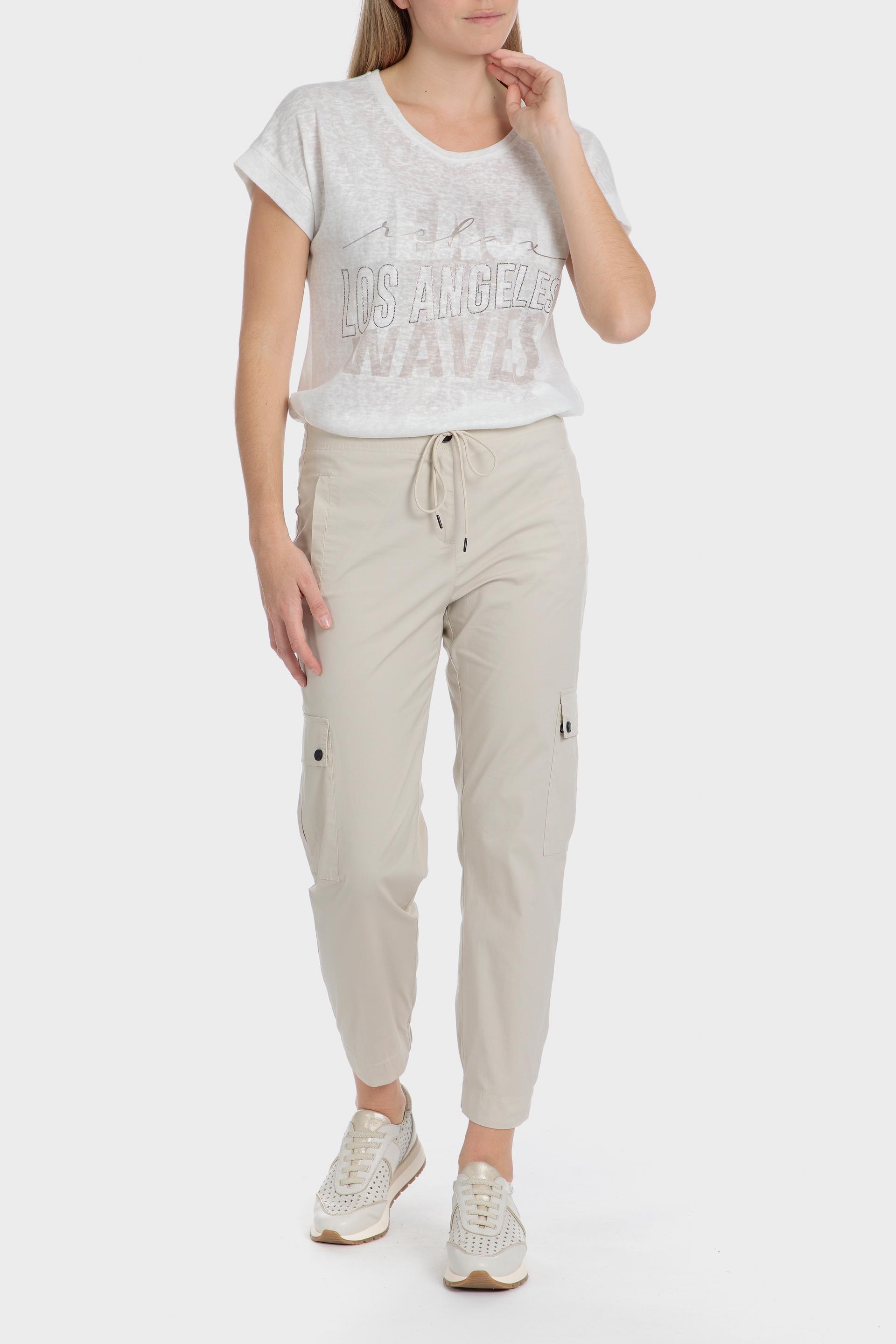 White Printed T-Shirt, Beige Talc, large image number 2