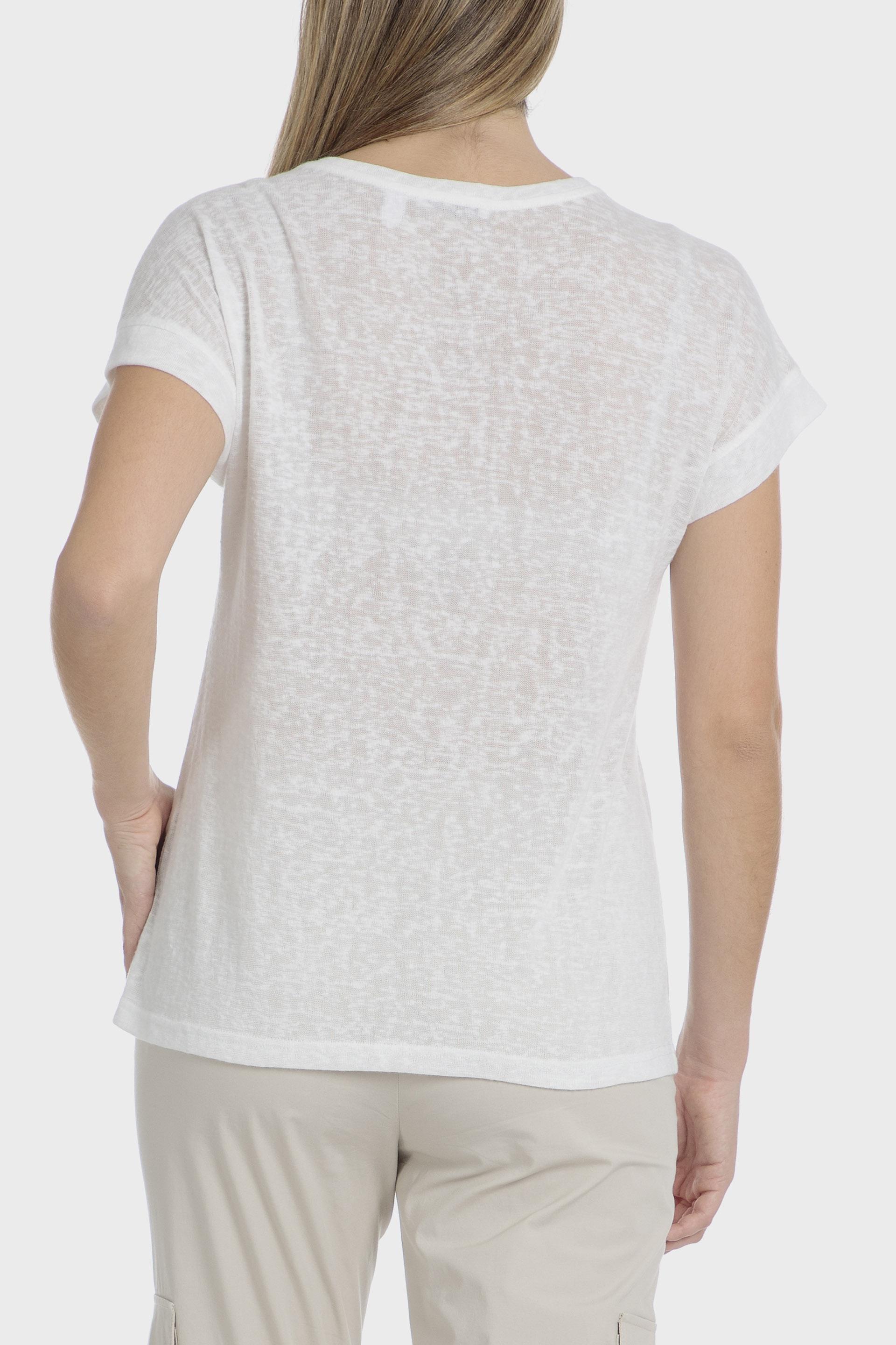 White Printed T-Shirt, Beige Talc, large image number 4
