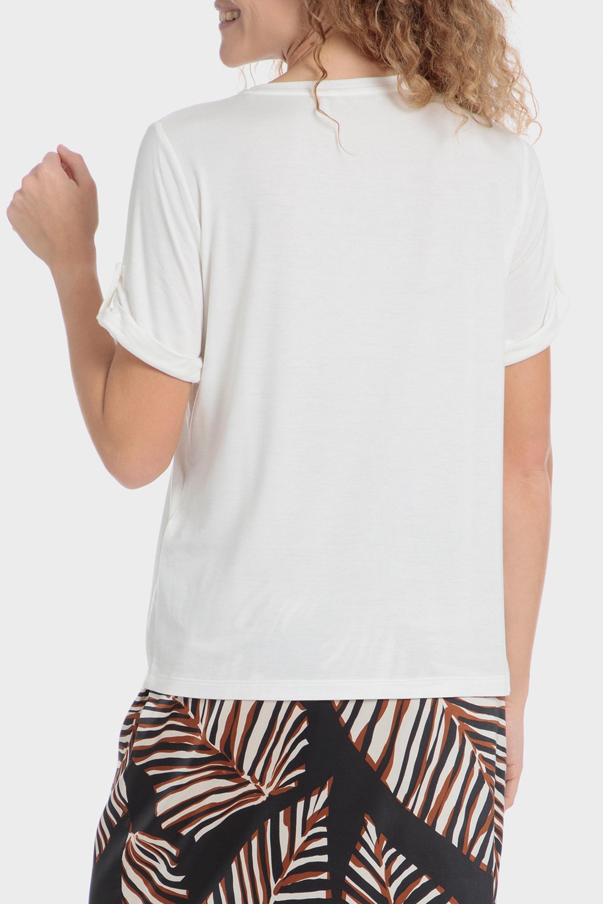 White Printed T-Shirt, Pink Nude, large image number 1