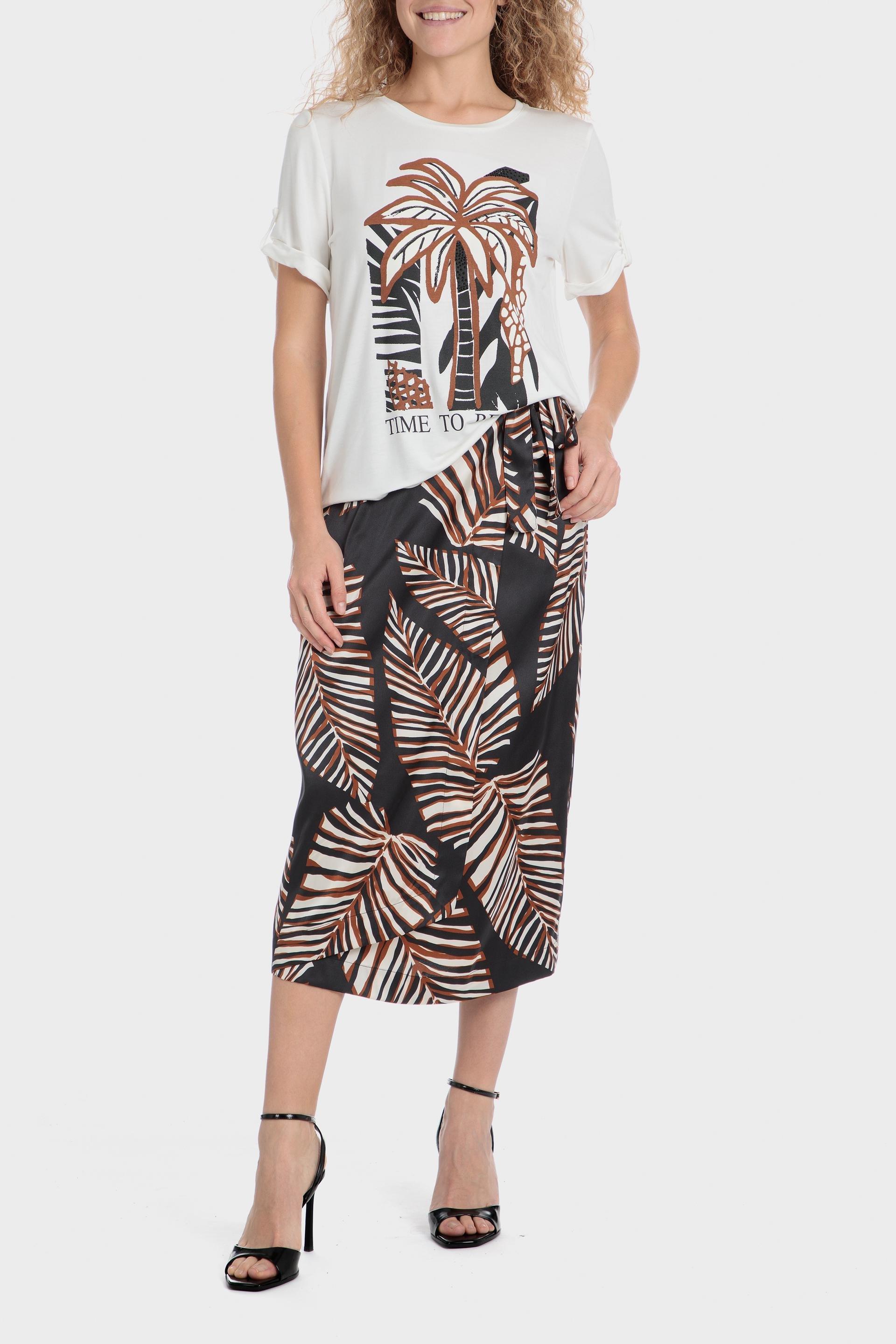 White Printed T-Shirt, Pink Nude, large image number 2