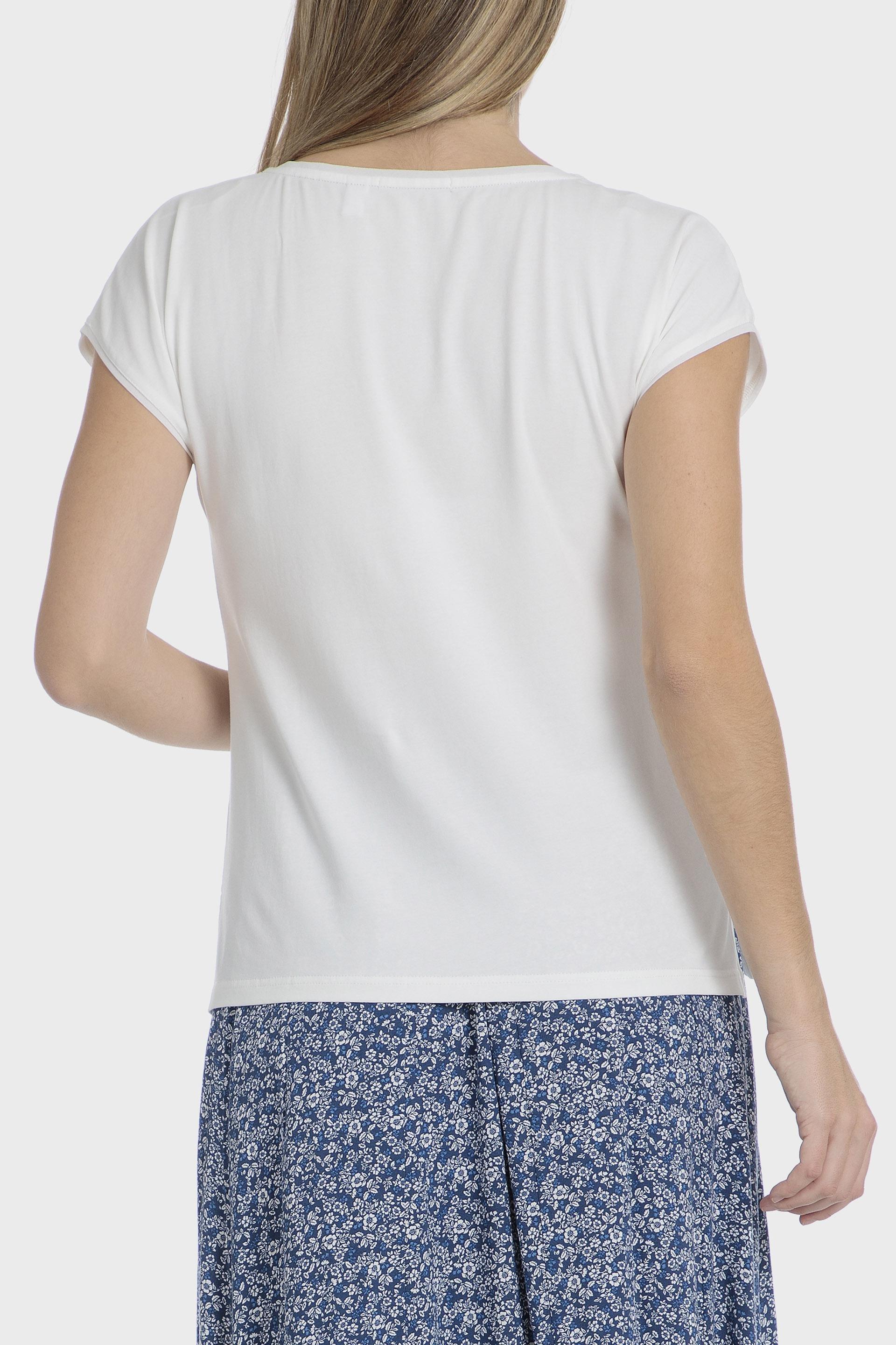 Floral Embroidered Casual Bohemian T-Shirt, , large image number 1