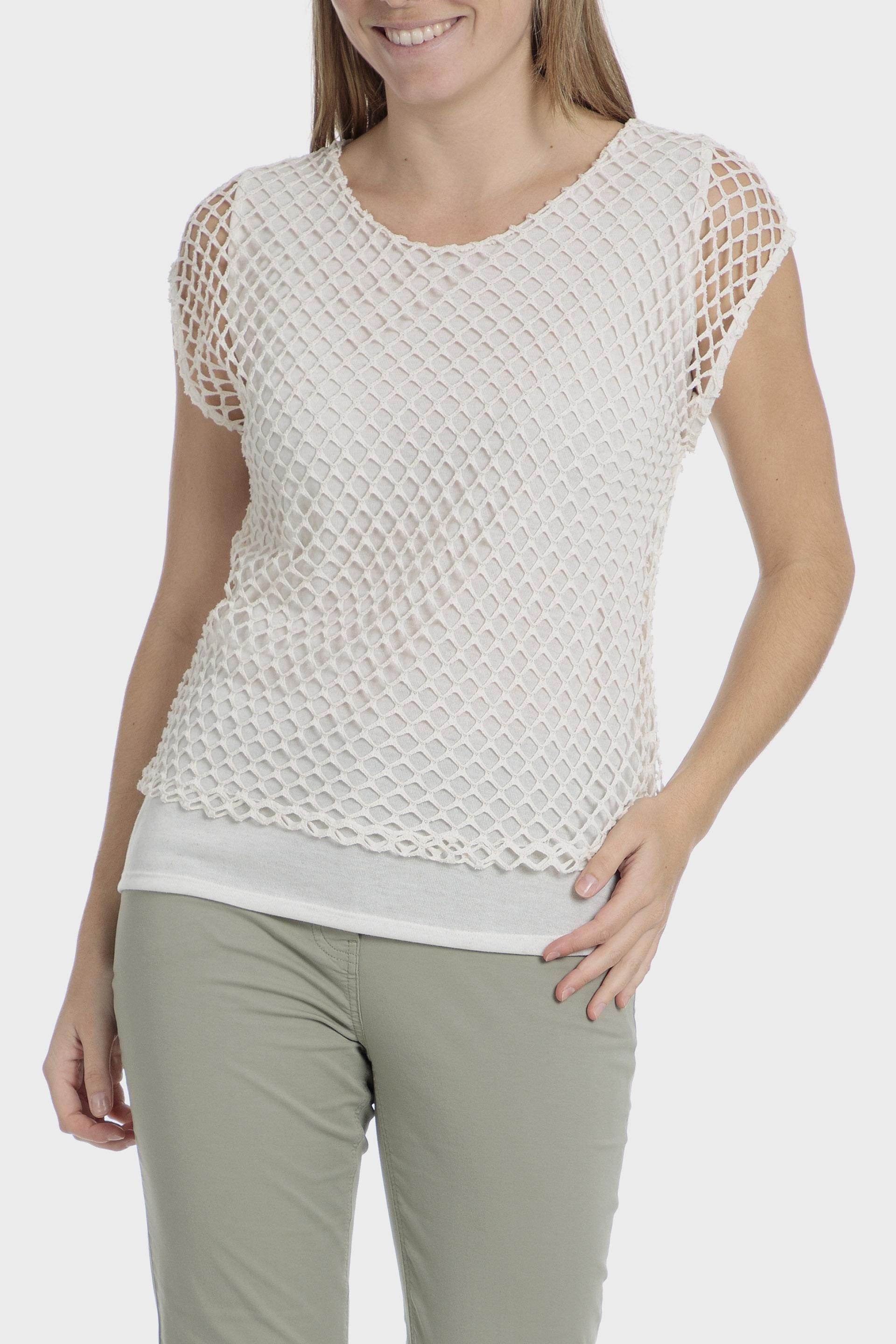 White Mesh T-Shirt, , medium