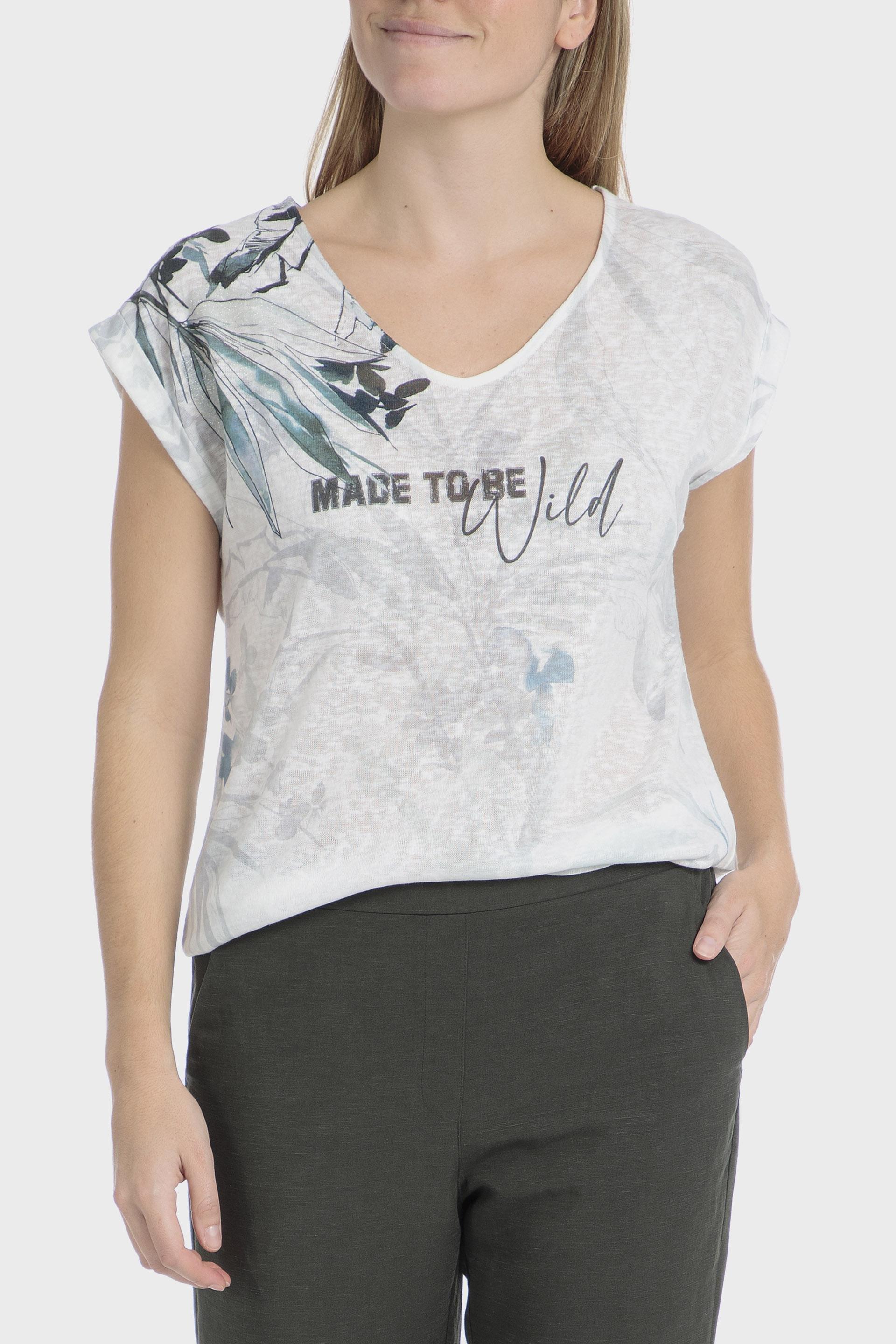 White Printed T-Shirt, , large image number 0