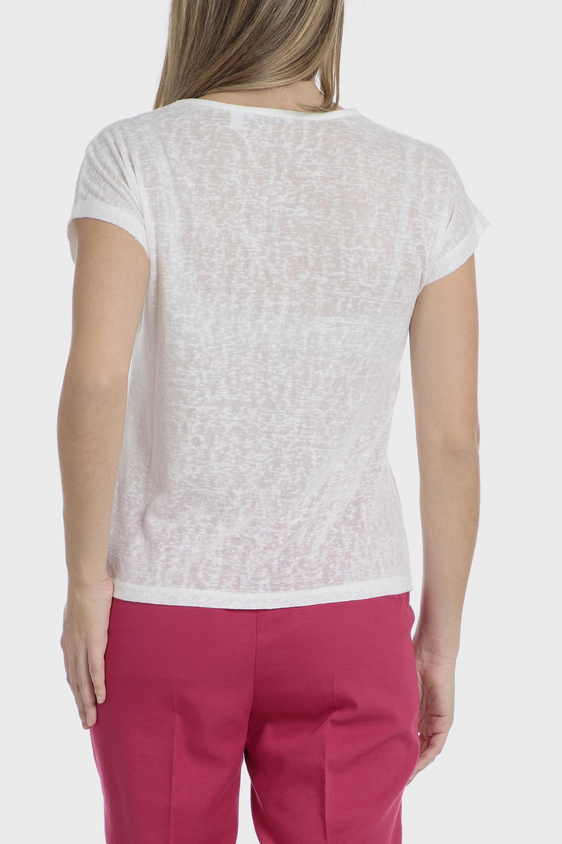 White Floral Print T-Shirt, 3701_107, medium