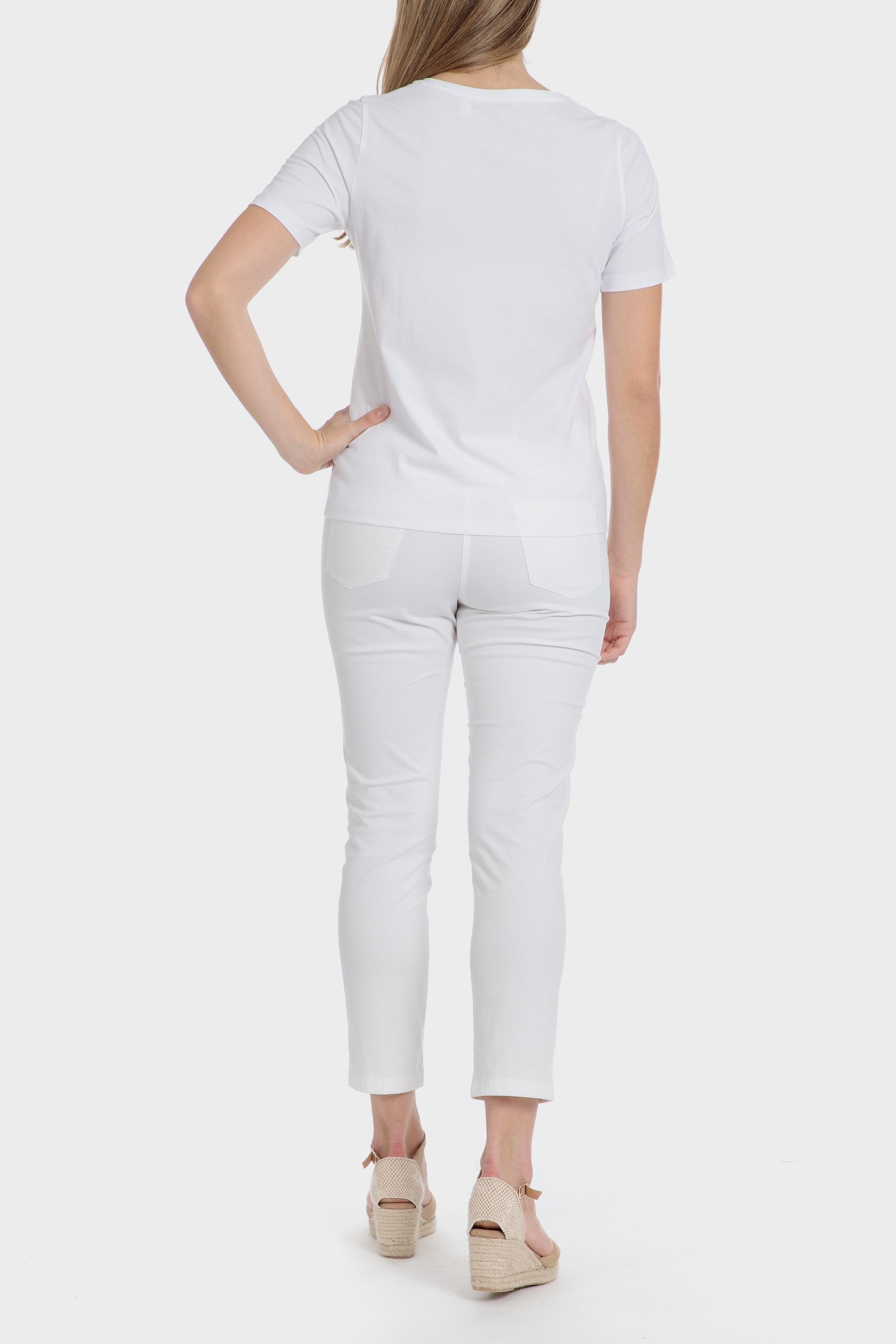 White Embroidered T-Shirt, White, large image number 4