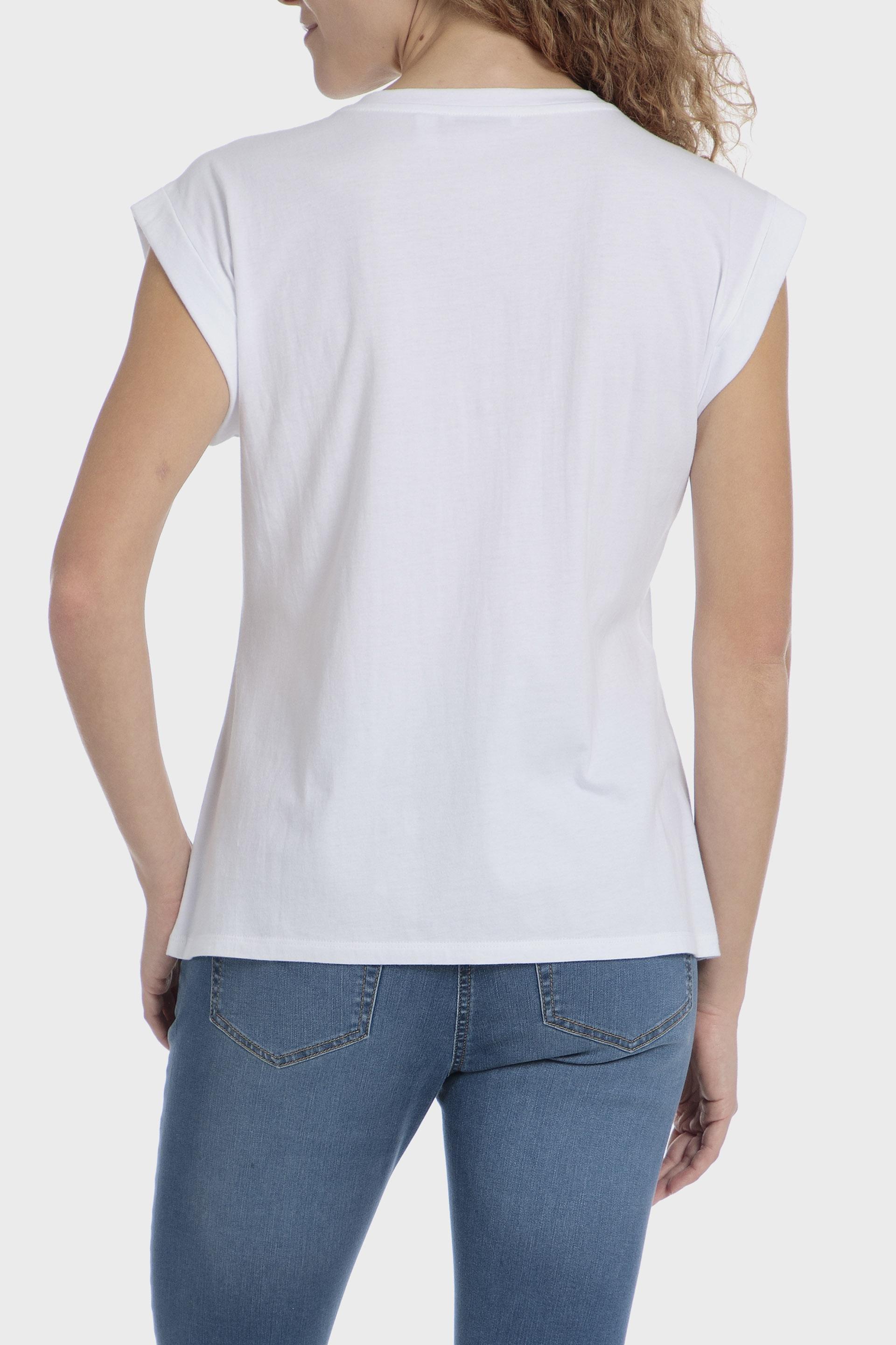 White Casual Athleisure T-Shirt, , large image number 1