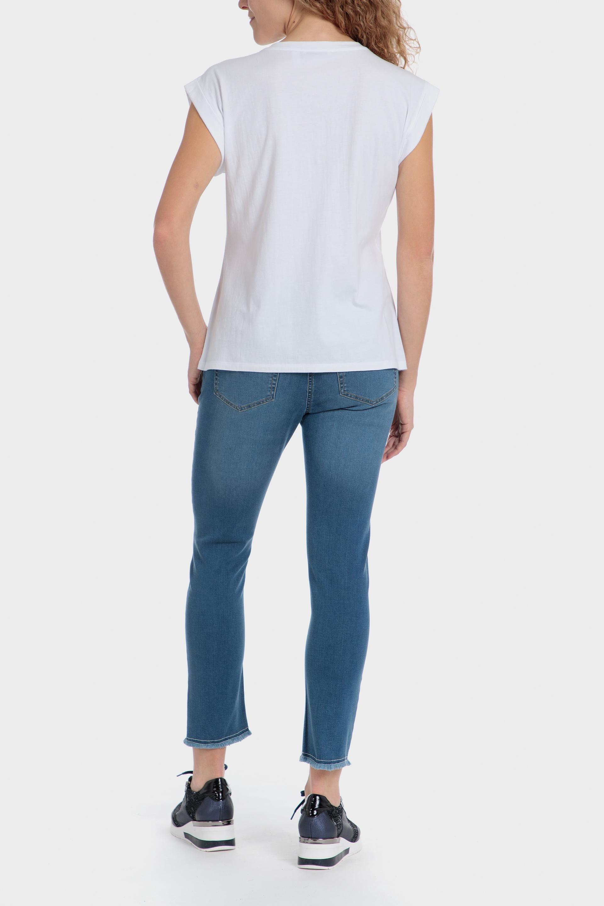White T-Shirt With Gemstones, White, large image number 4