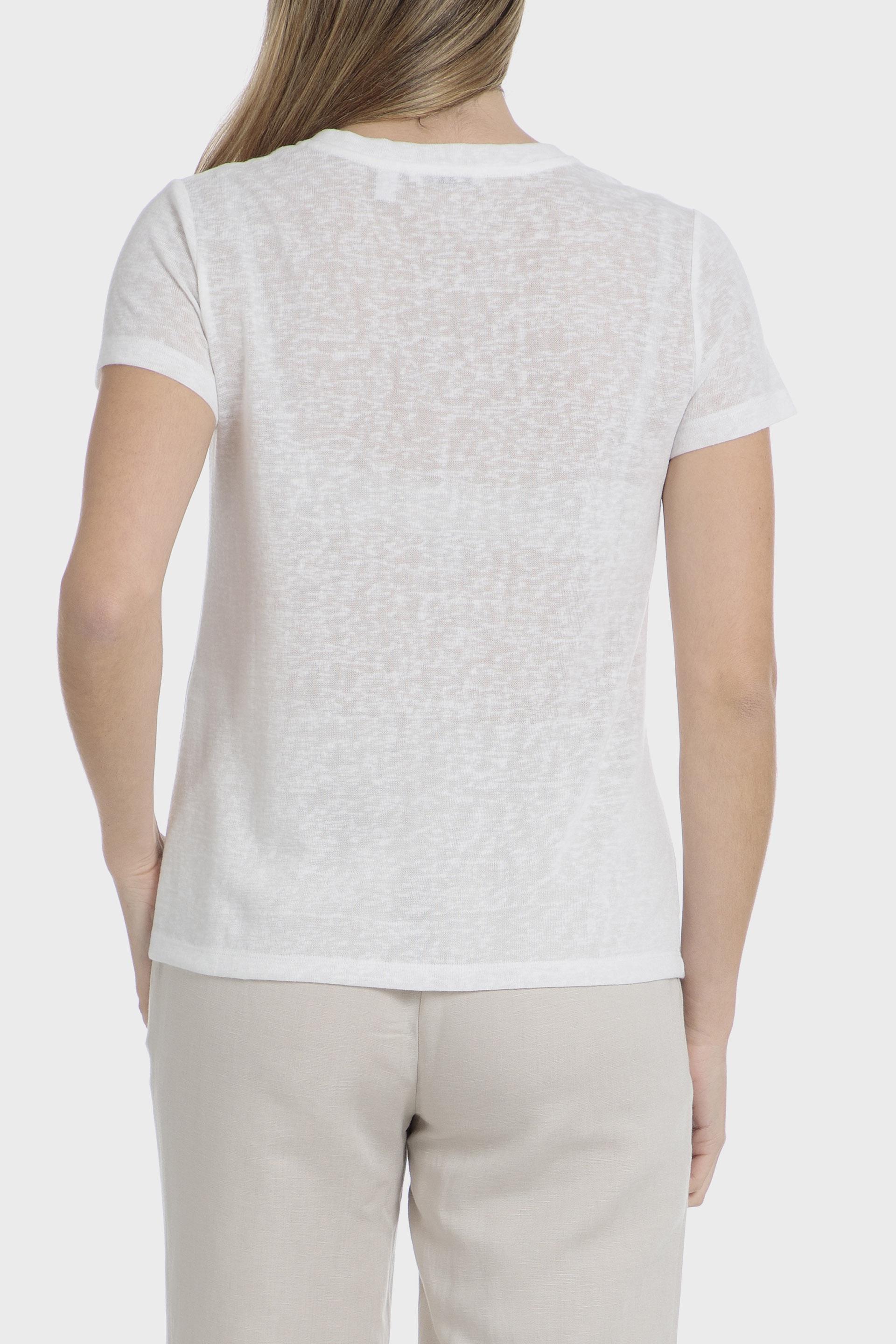 تيشيرت بفتحة رقبة V، أبيض, Beige Talc, large image number 1