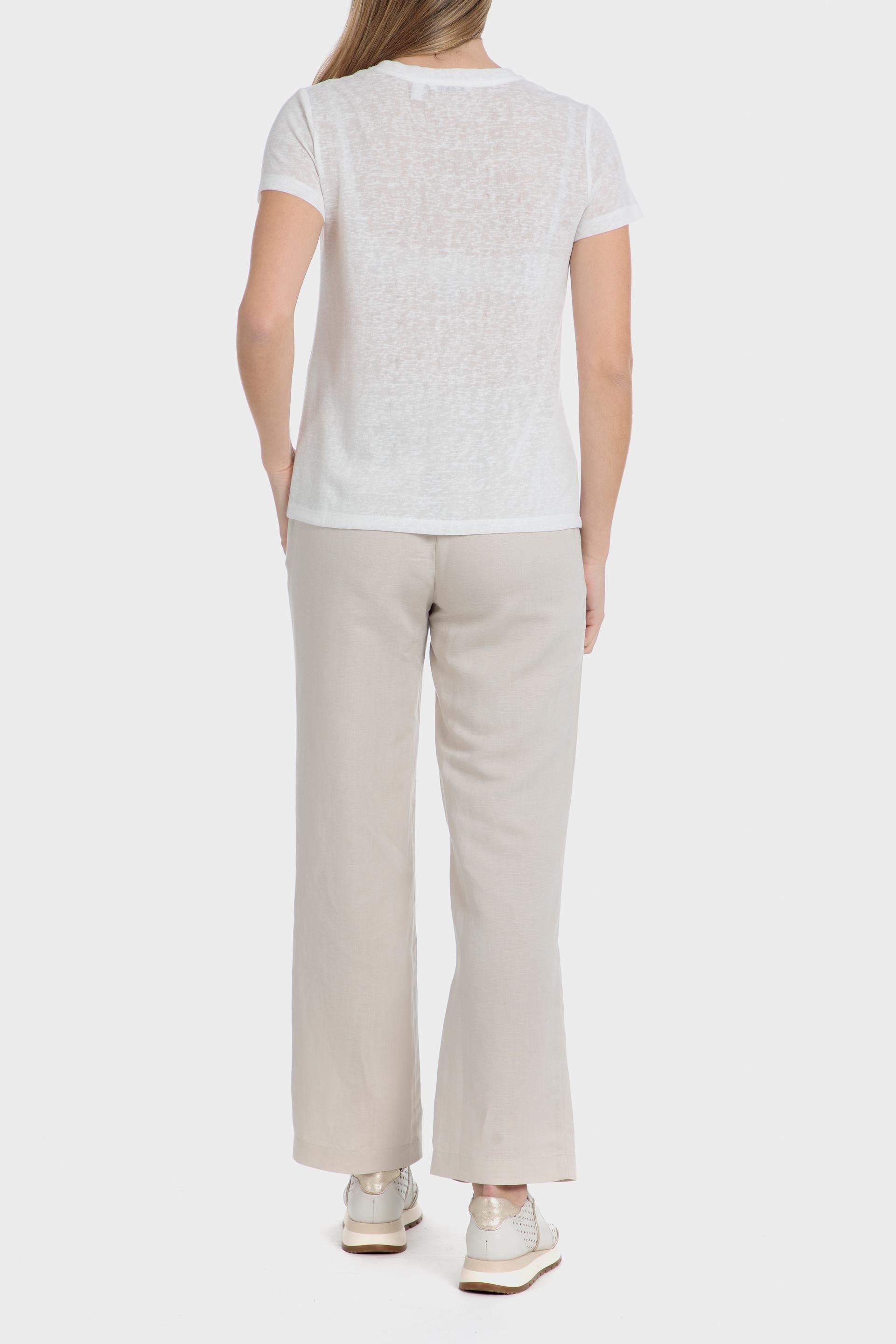 White V-Neck T-Shirt, Beige Talc, large image number 3