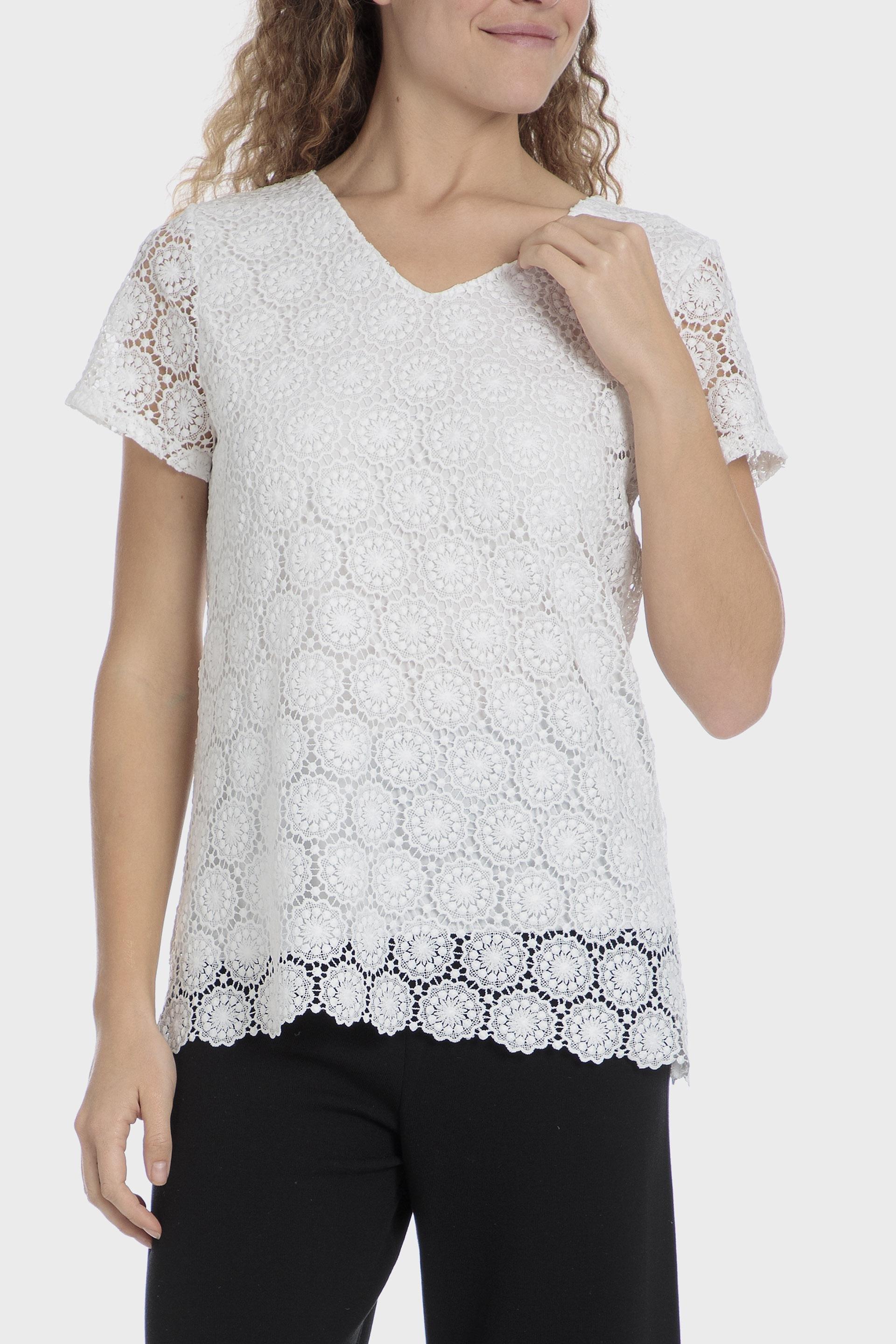 White Crochet Shirt, 3701_232, medium