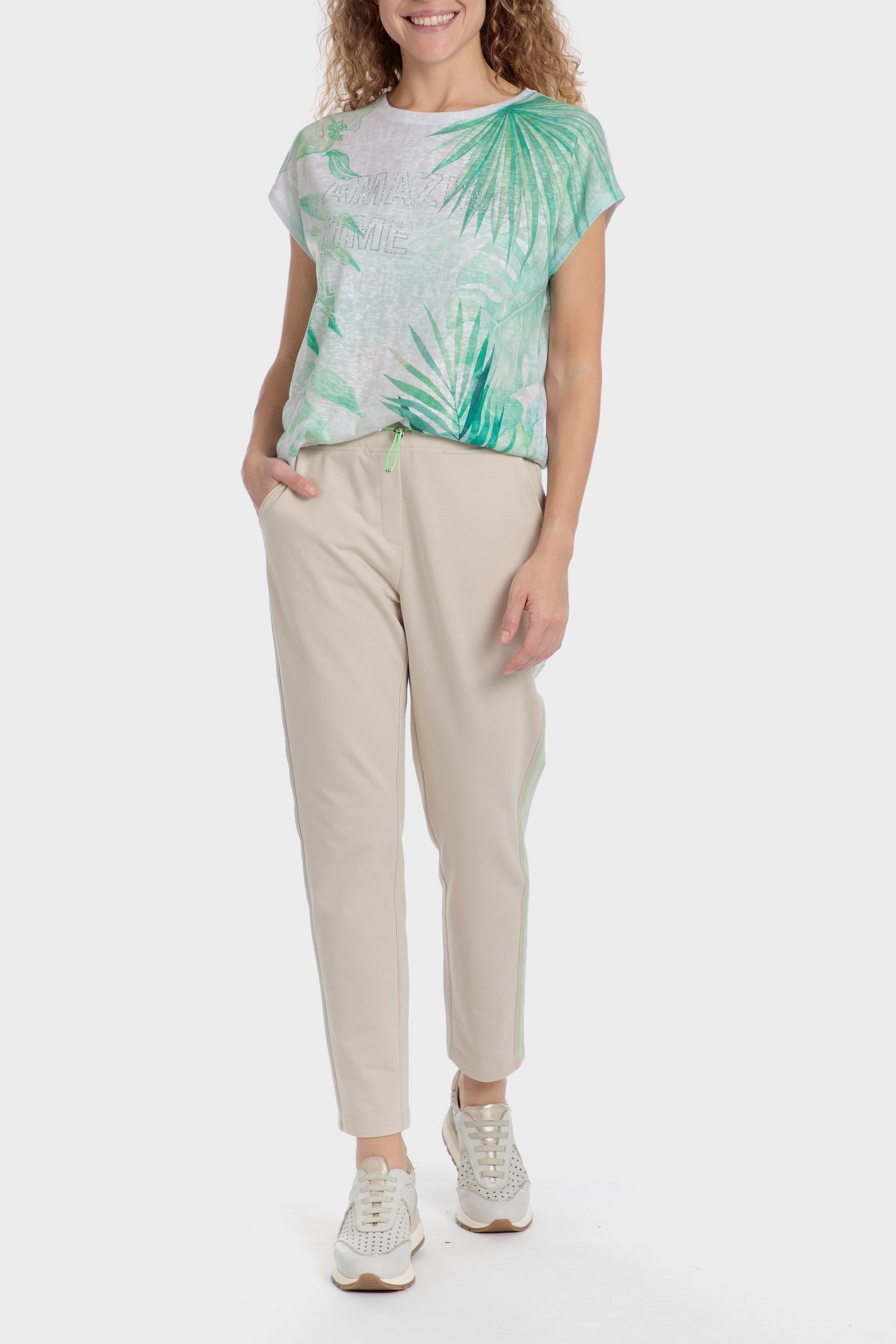 Green Tropical Casual T-Shirt, 3701_387, large image number 5