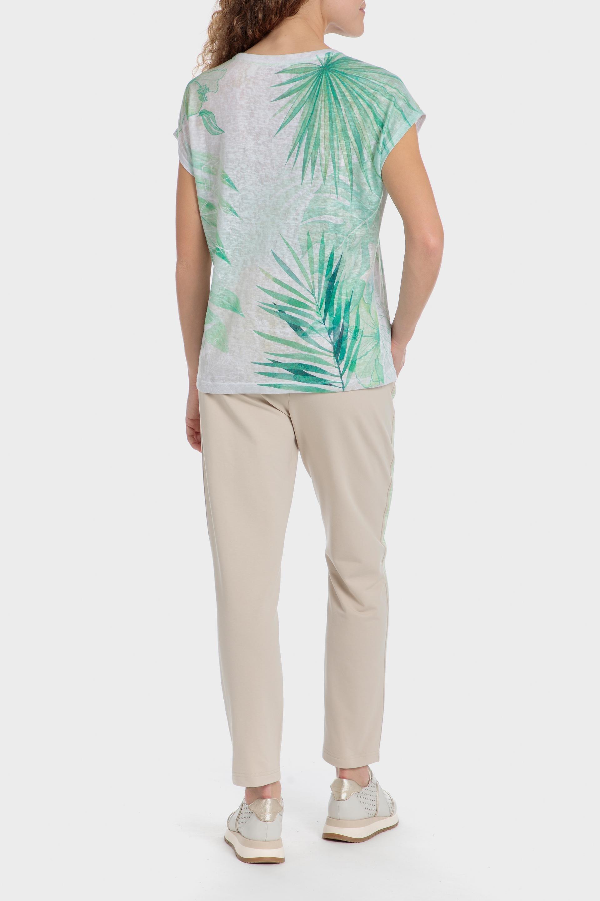 Green Tropical Casual T-Shirt, 3701_387, large image number 6