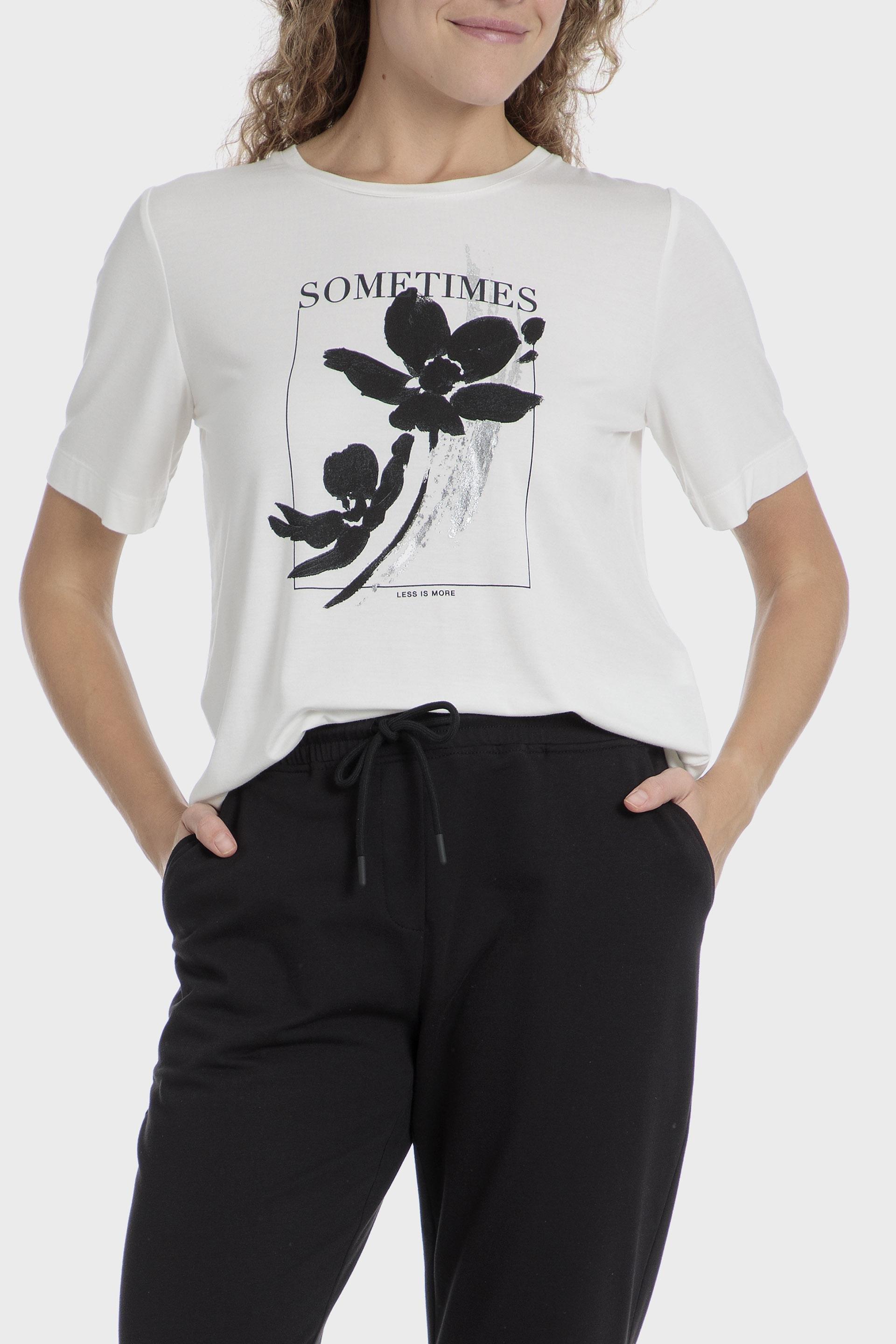 White Printed T-Shirt, , medium