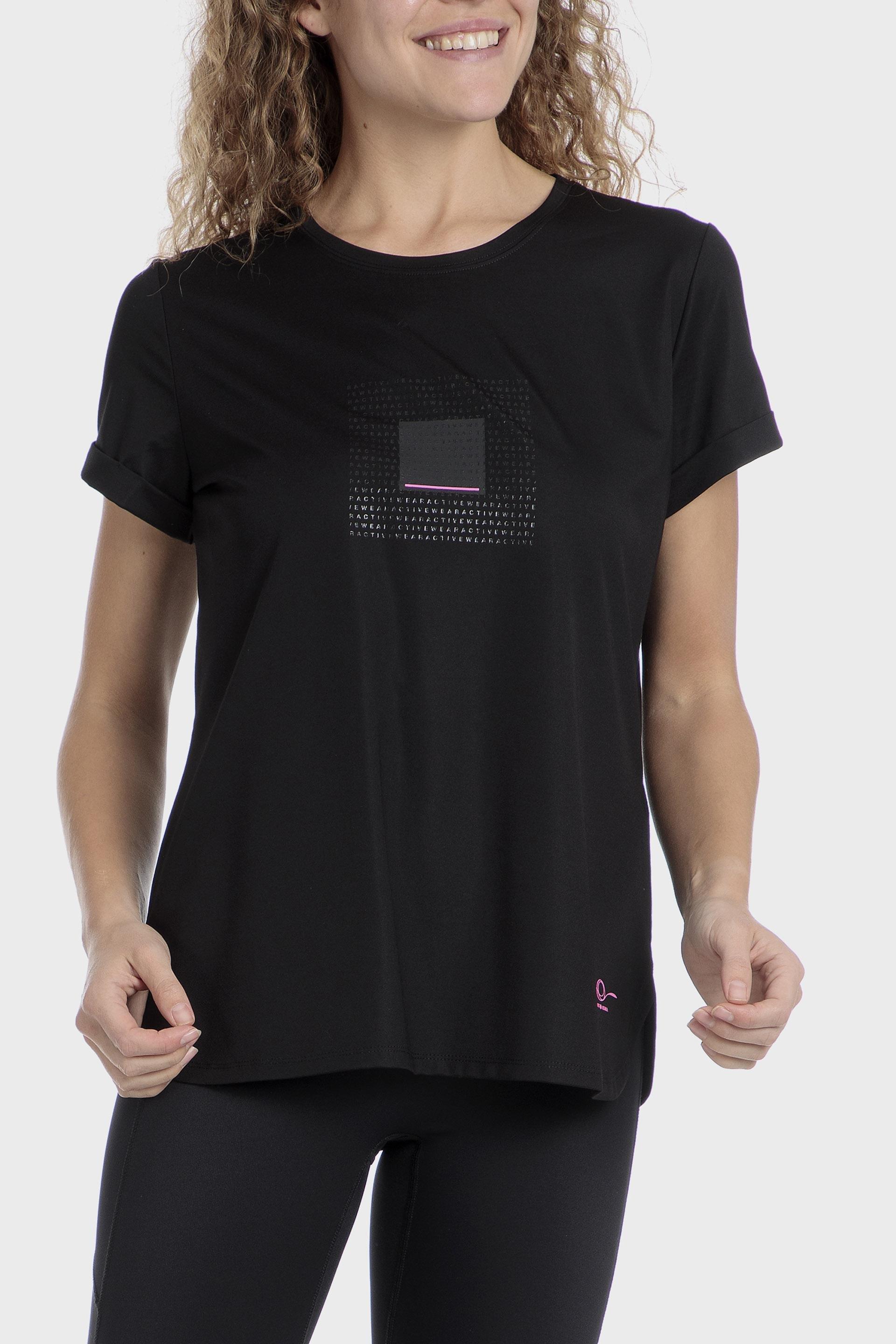 Black Logo Print Athleisure, , large image number 0