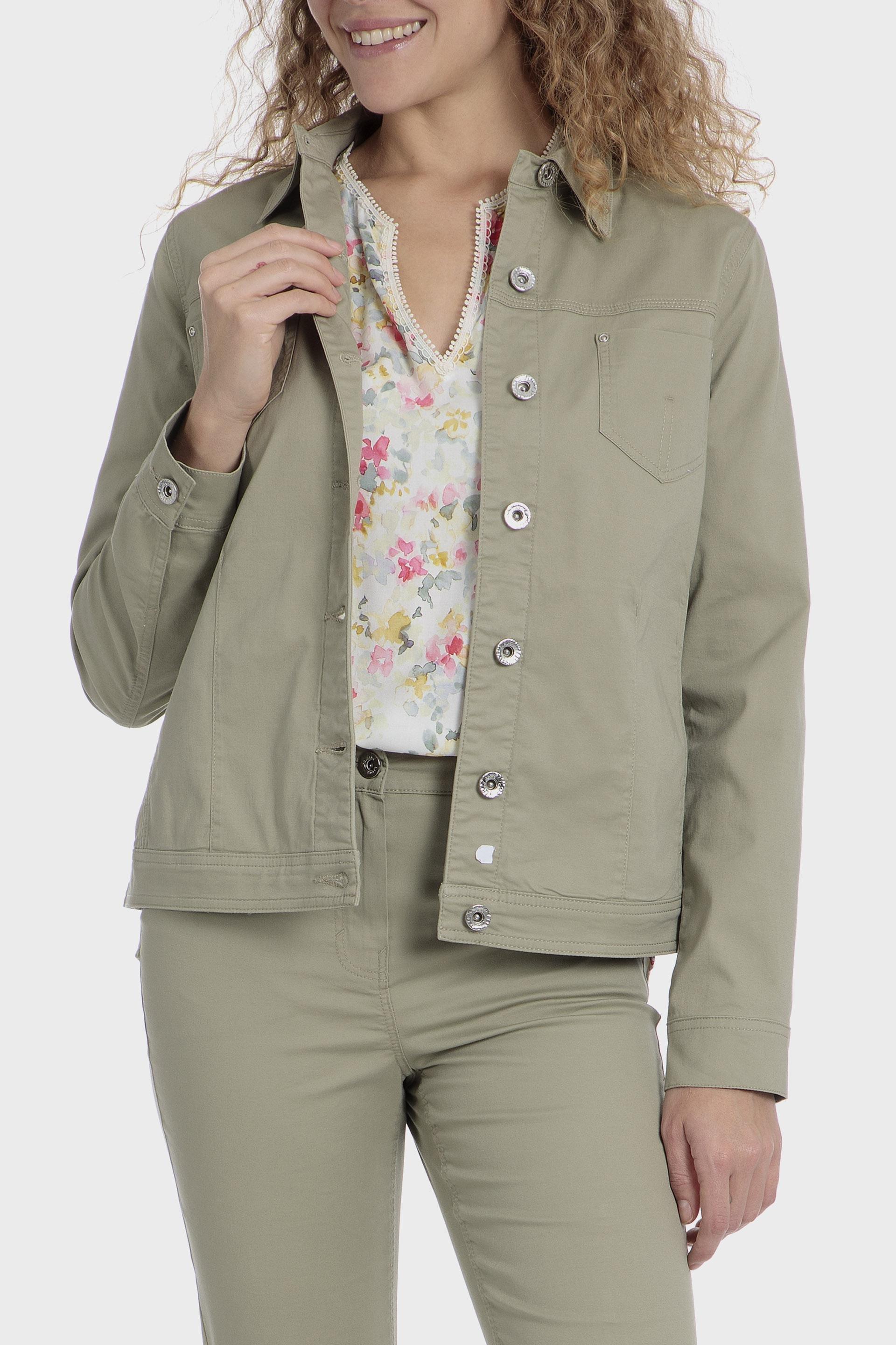 Green Buttoned Jeans Jacket, , large image number 1