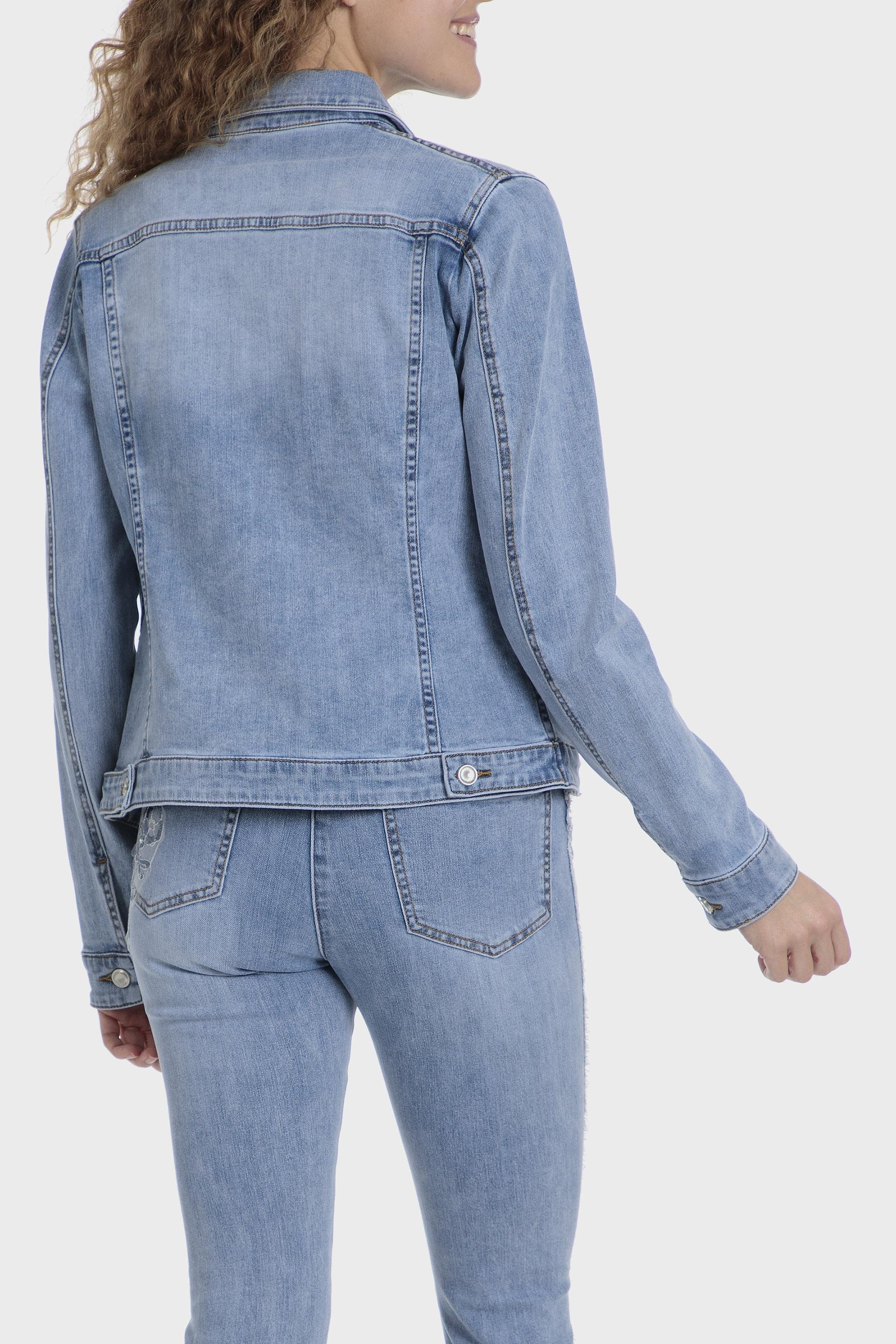 Blue Denim Pearls Jacket, , large image number 2