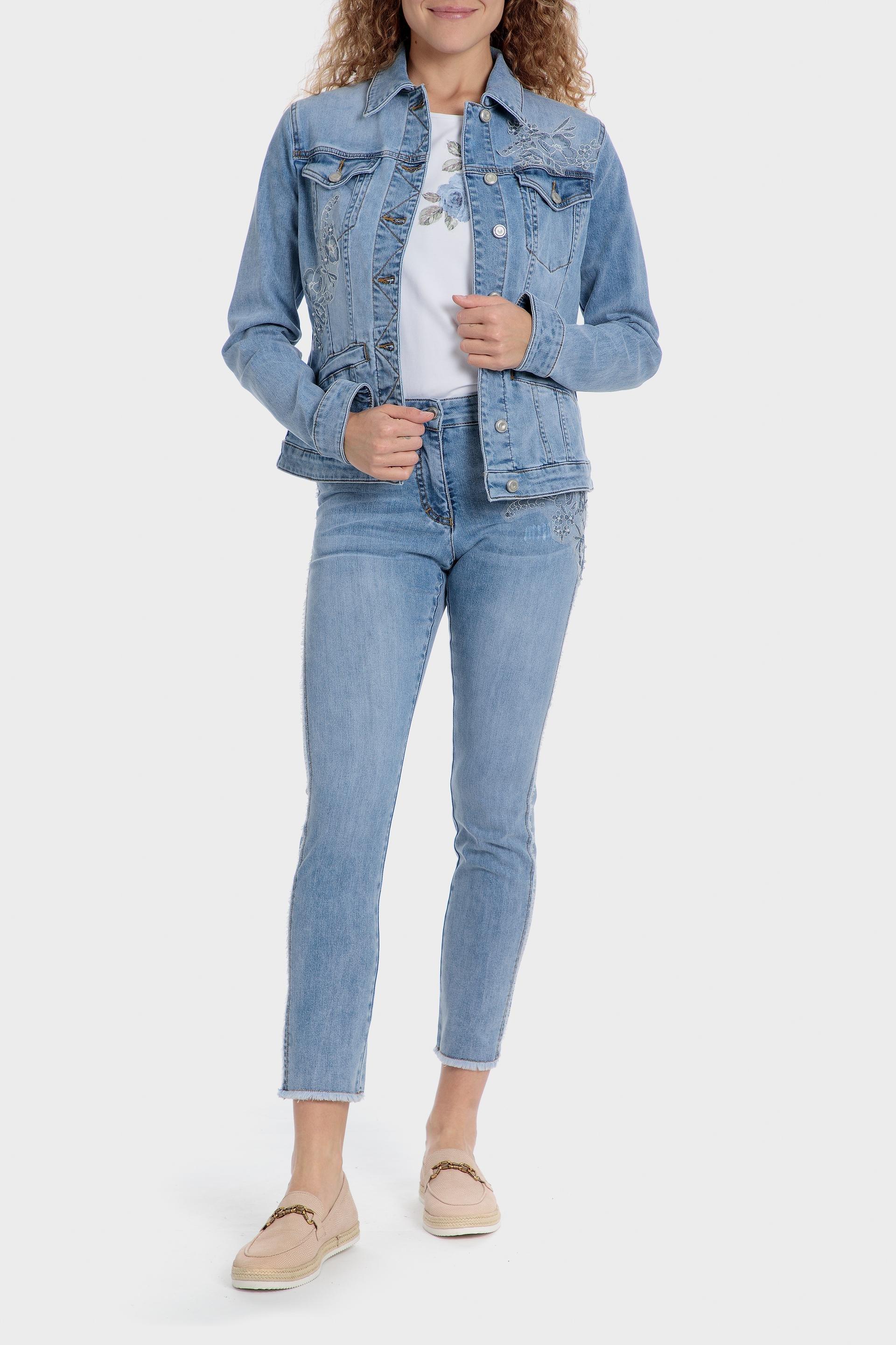 Blue Denim Pearls Jacket, , large image number 4
