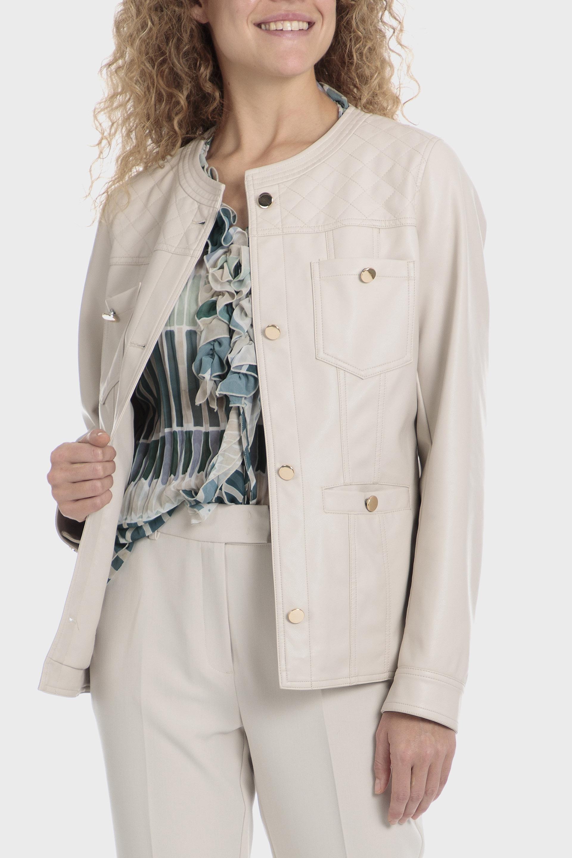 Beige Textured Casual Jacket, , medium