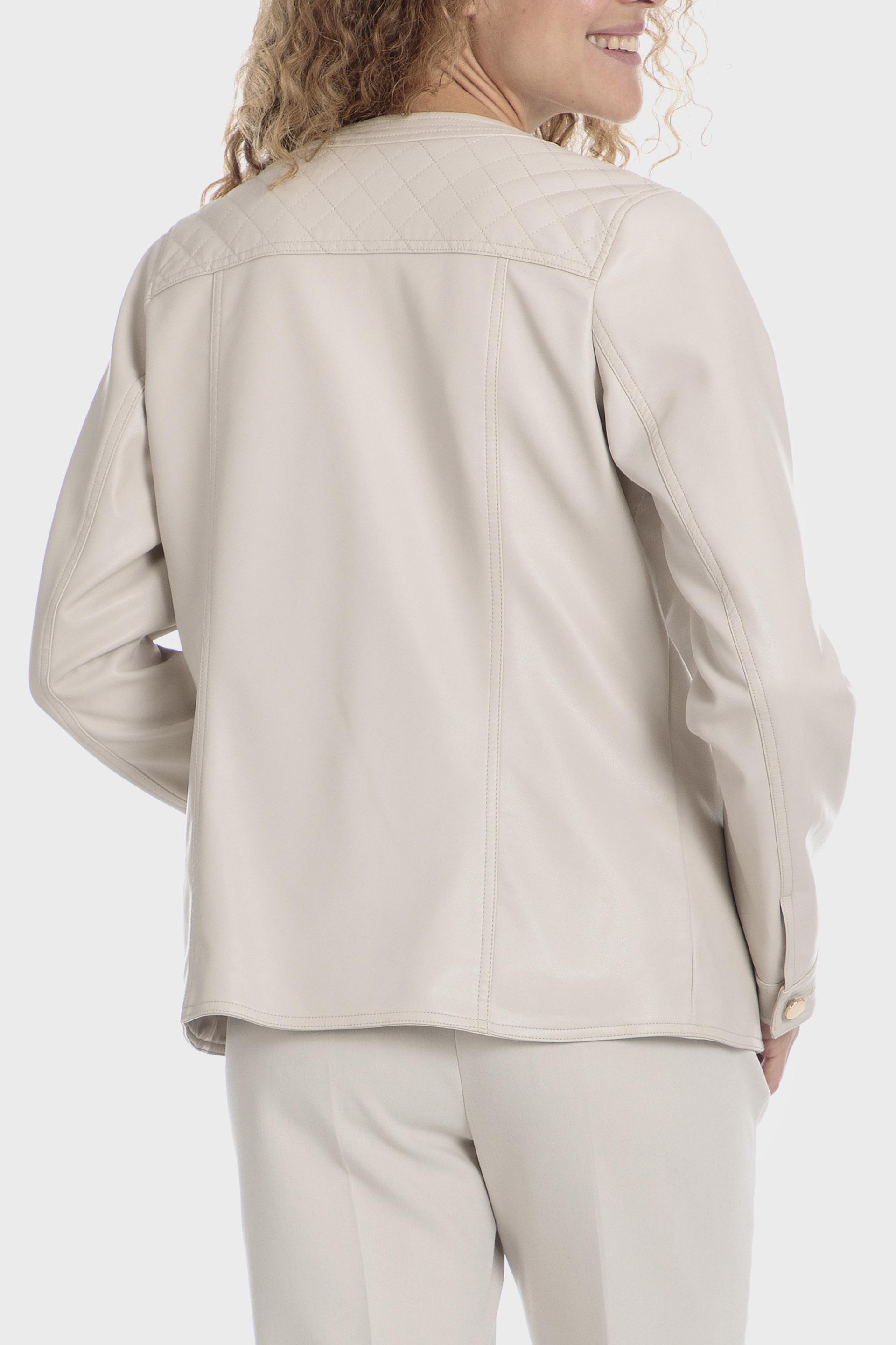 Beige Textured Casual Jacket, , large image number 1