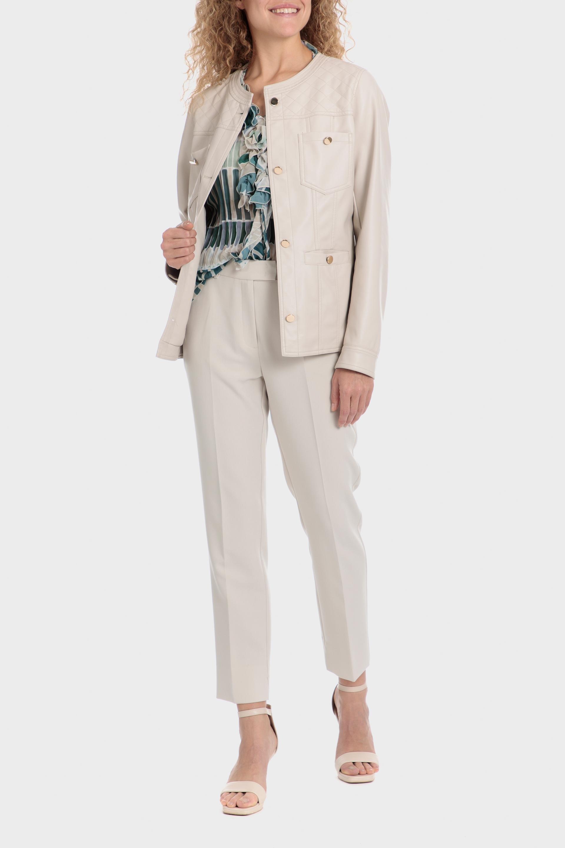 Beige Textured Casual Jacket, , large image number 2