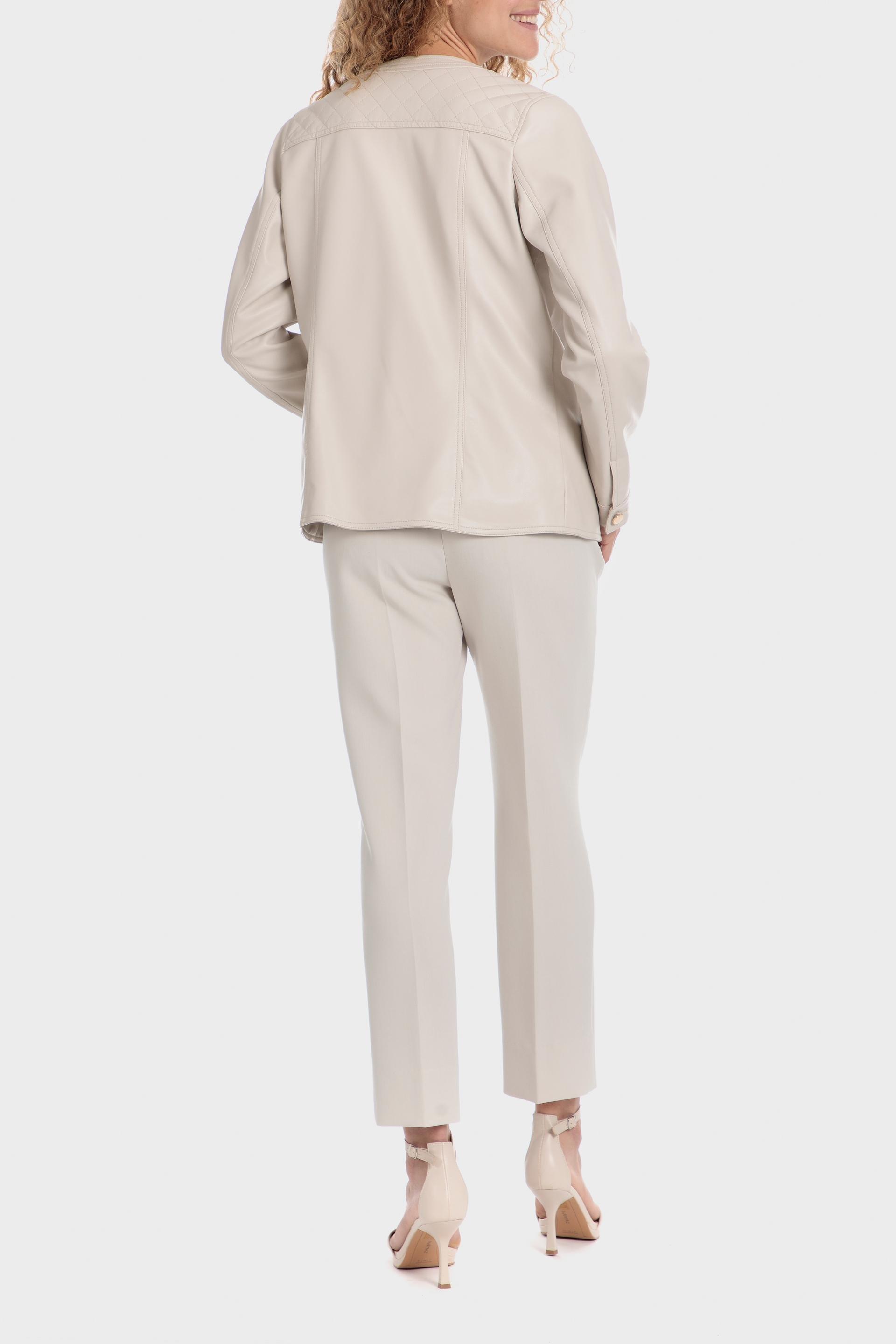 Beige Textured Casual Jacket, , large image number 3