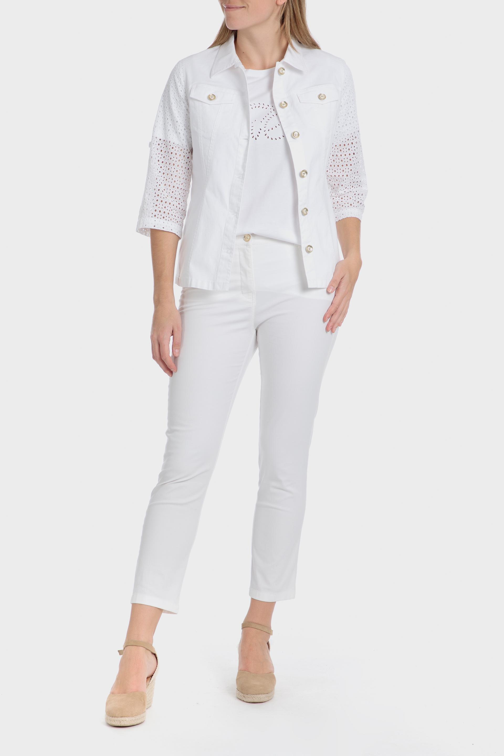 White Textured Casual Jacket, , large image number 3