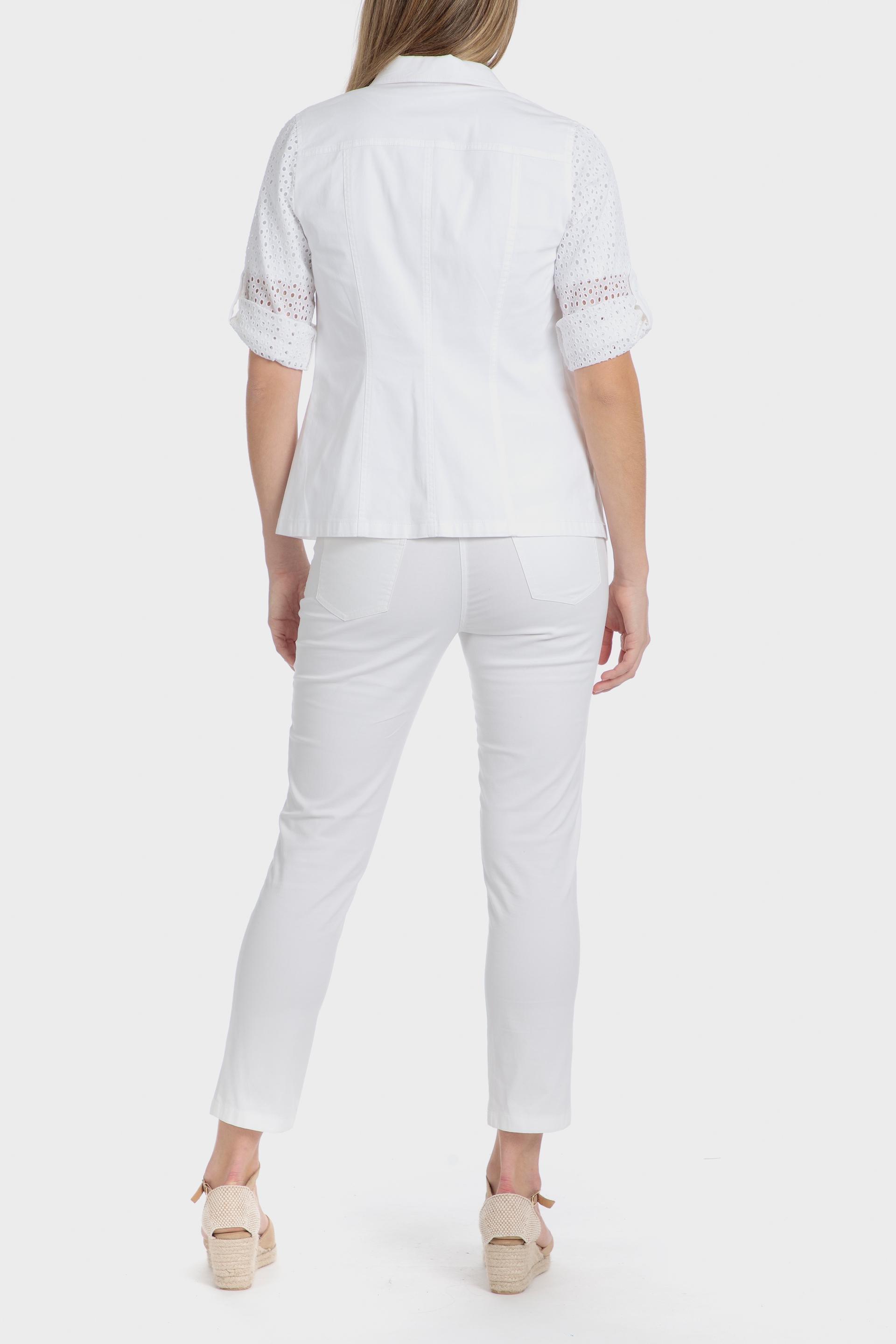 White Textured Casual Jacket, , large image number 5