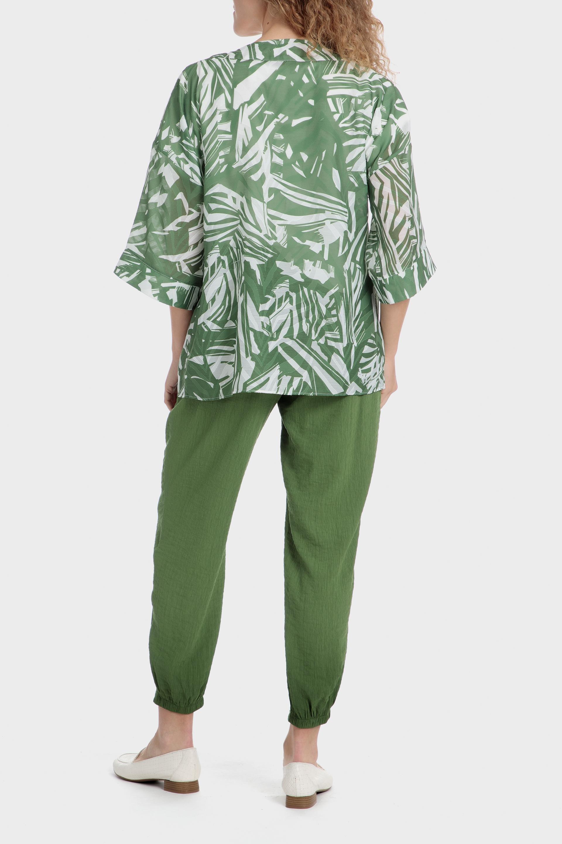 Green Printed Kimono, , large image number 4