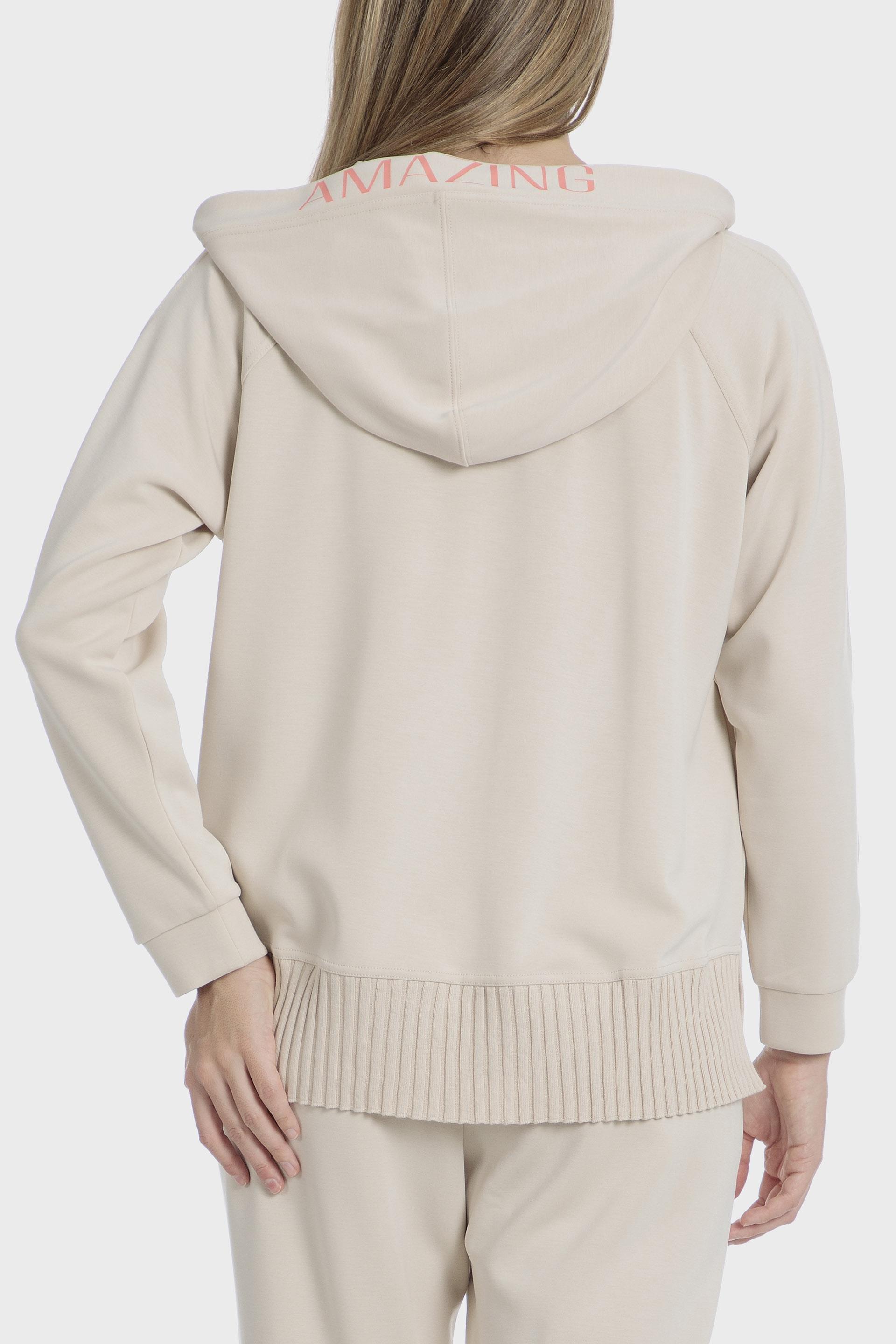 Beige Cropped Hoodies, , large image number 3