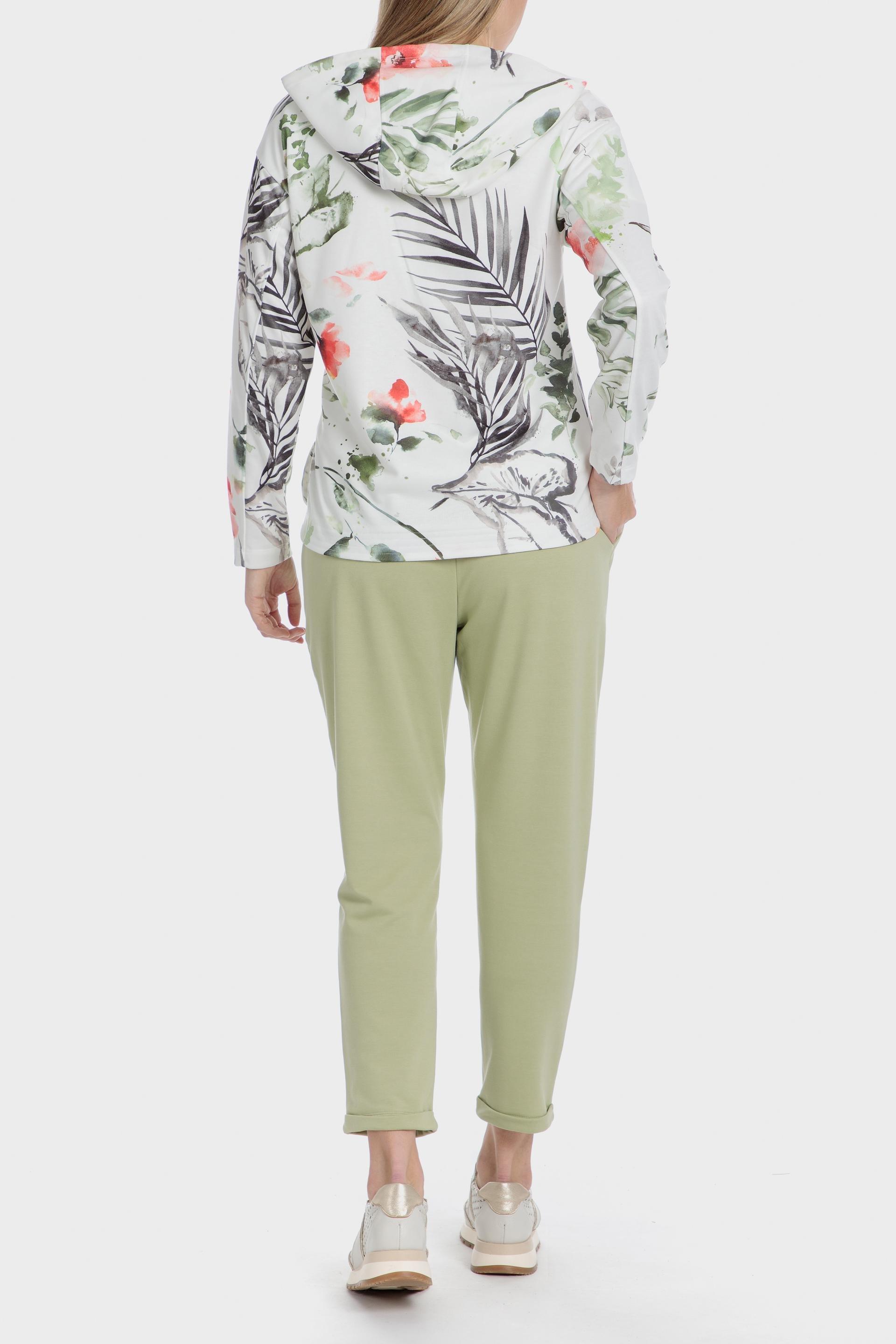 Full Zipper Printed Cropped Hoodie, 3701_285, large image number 3