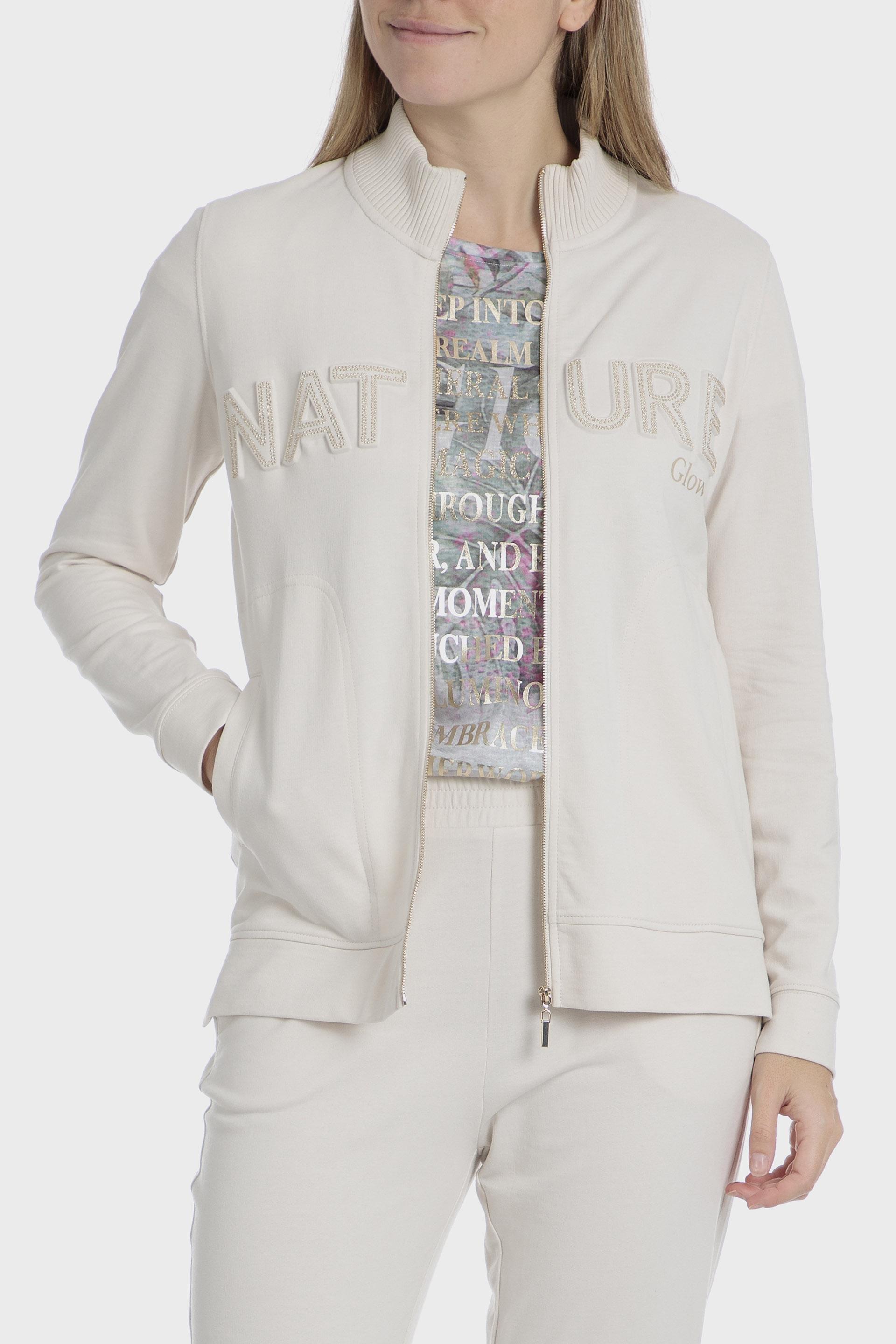 Cream Embroidered Sweatshirt, , medium